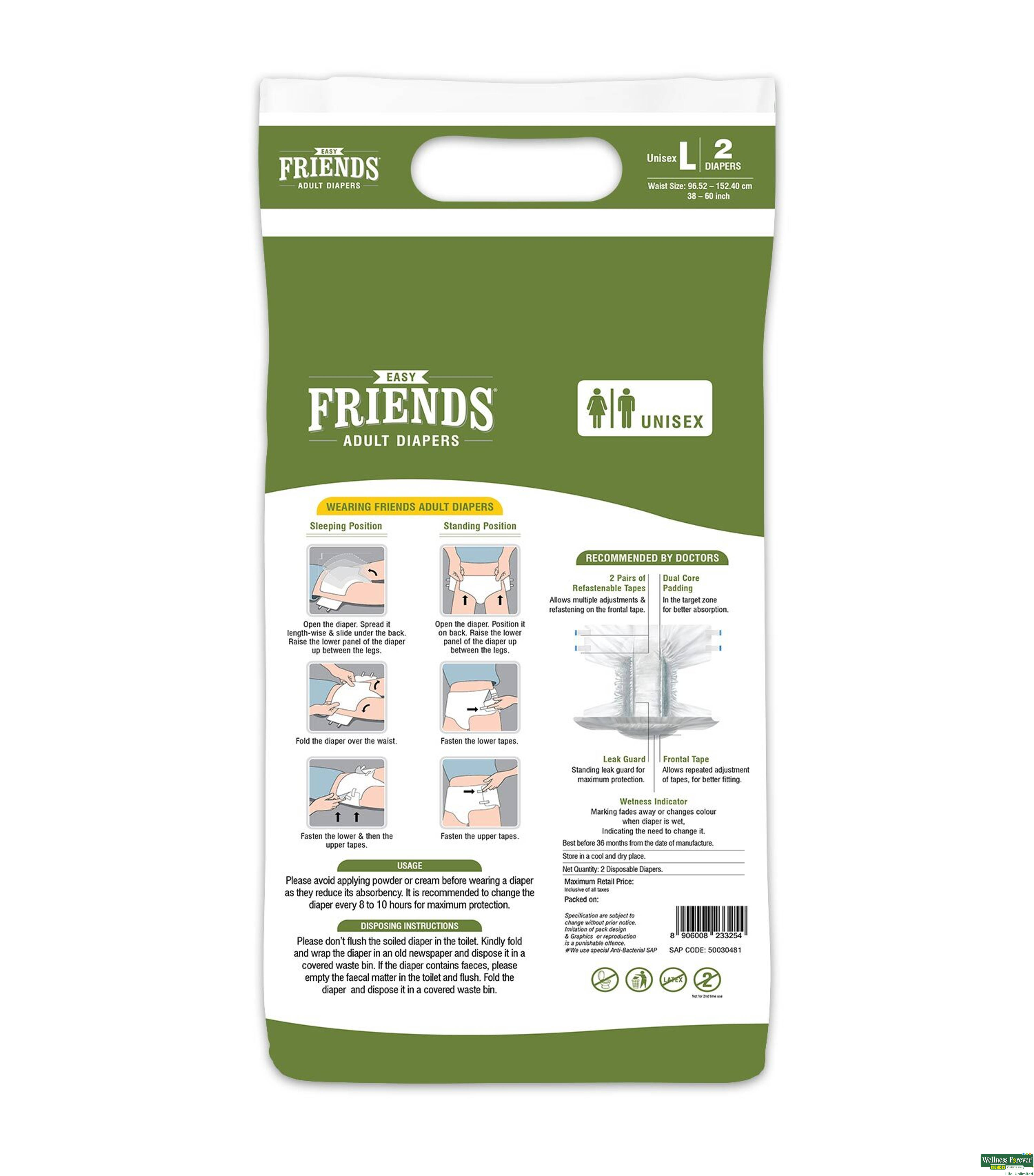 FRIENDS ADULT DIAPER EASY L 2PC-image