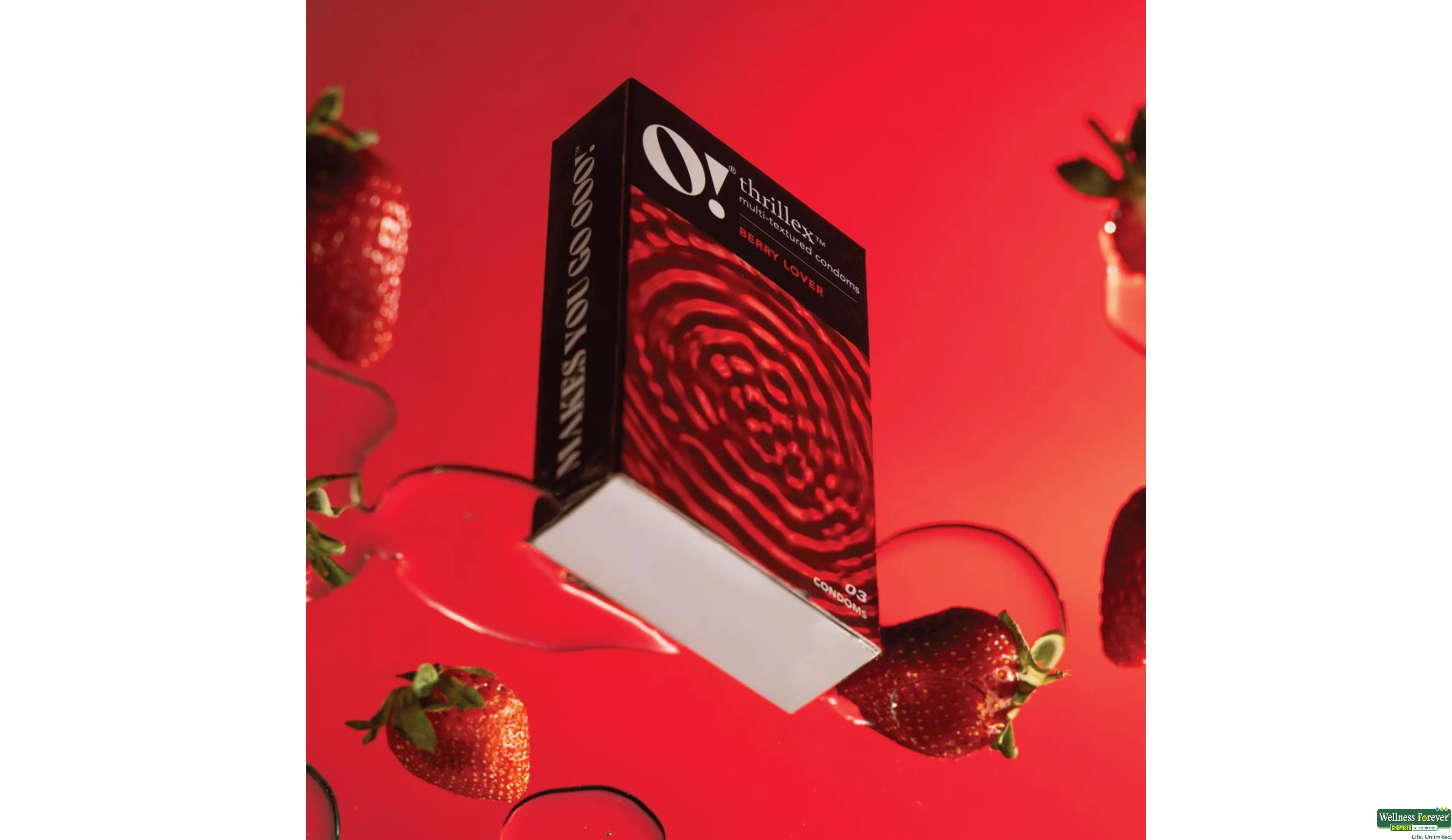 O! THRILLEX MULTI TEXTURED CONDOMS BERRY LOVER 3PC- 3, 3PC, null