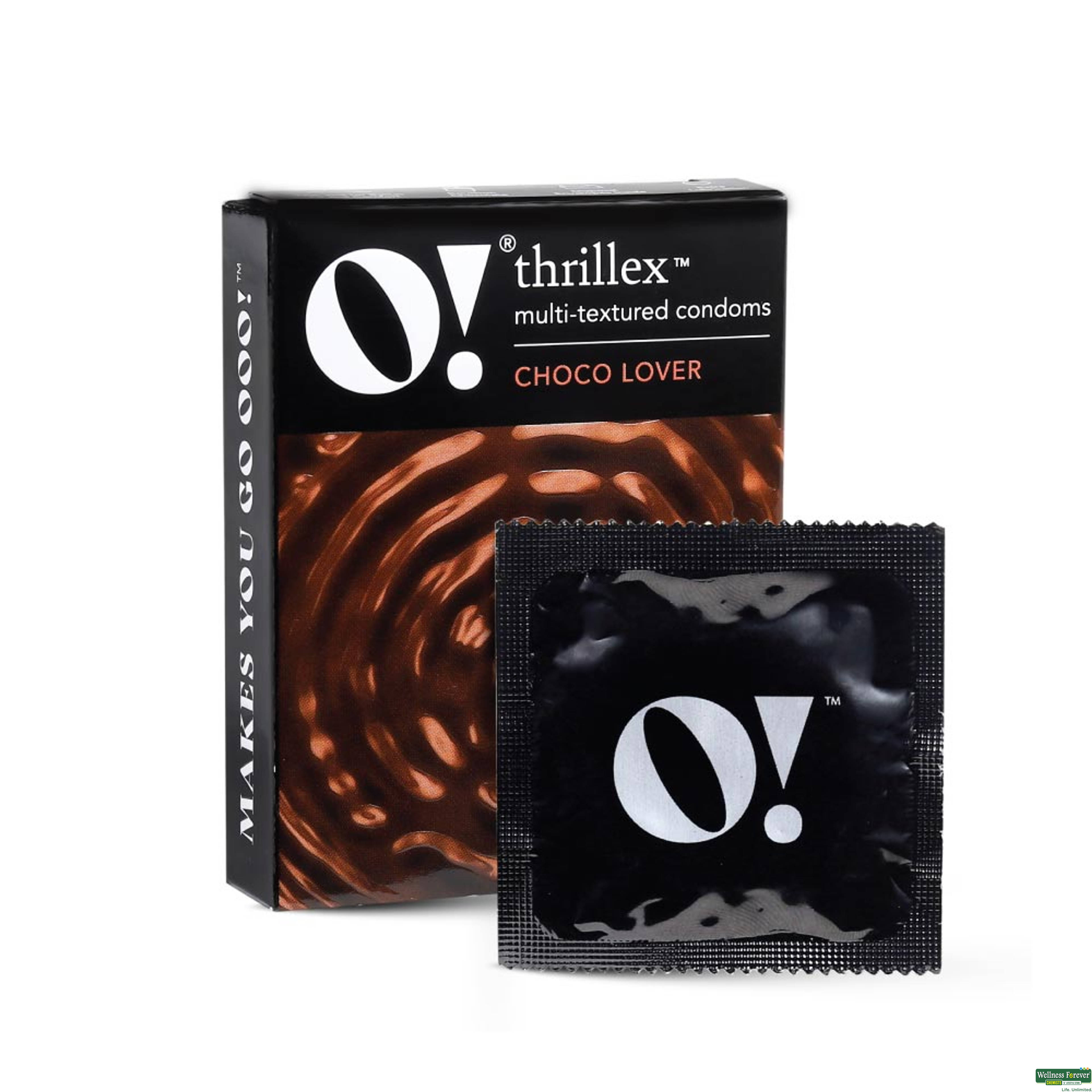 O! Thrillex Multi Textured Condoms Choco Lover 3 Pieces
-image