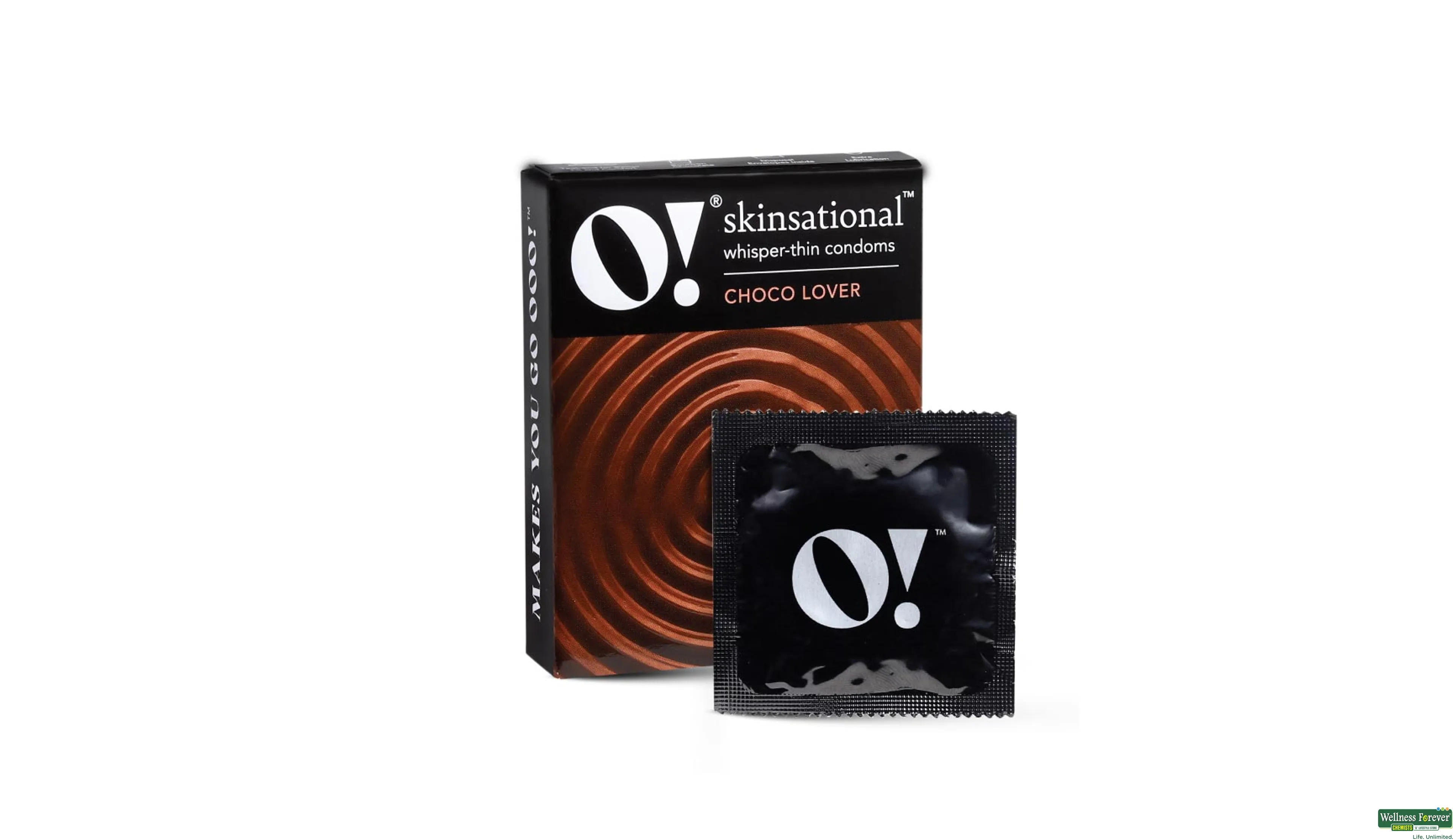 O! SKINSATIONAL WHISPER-THIN CONDOMS CHOCO LOVER 3PC- 1, 3PC, null