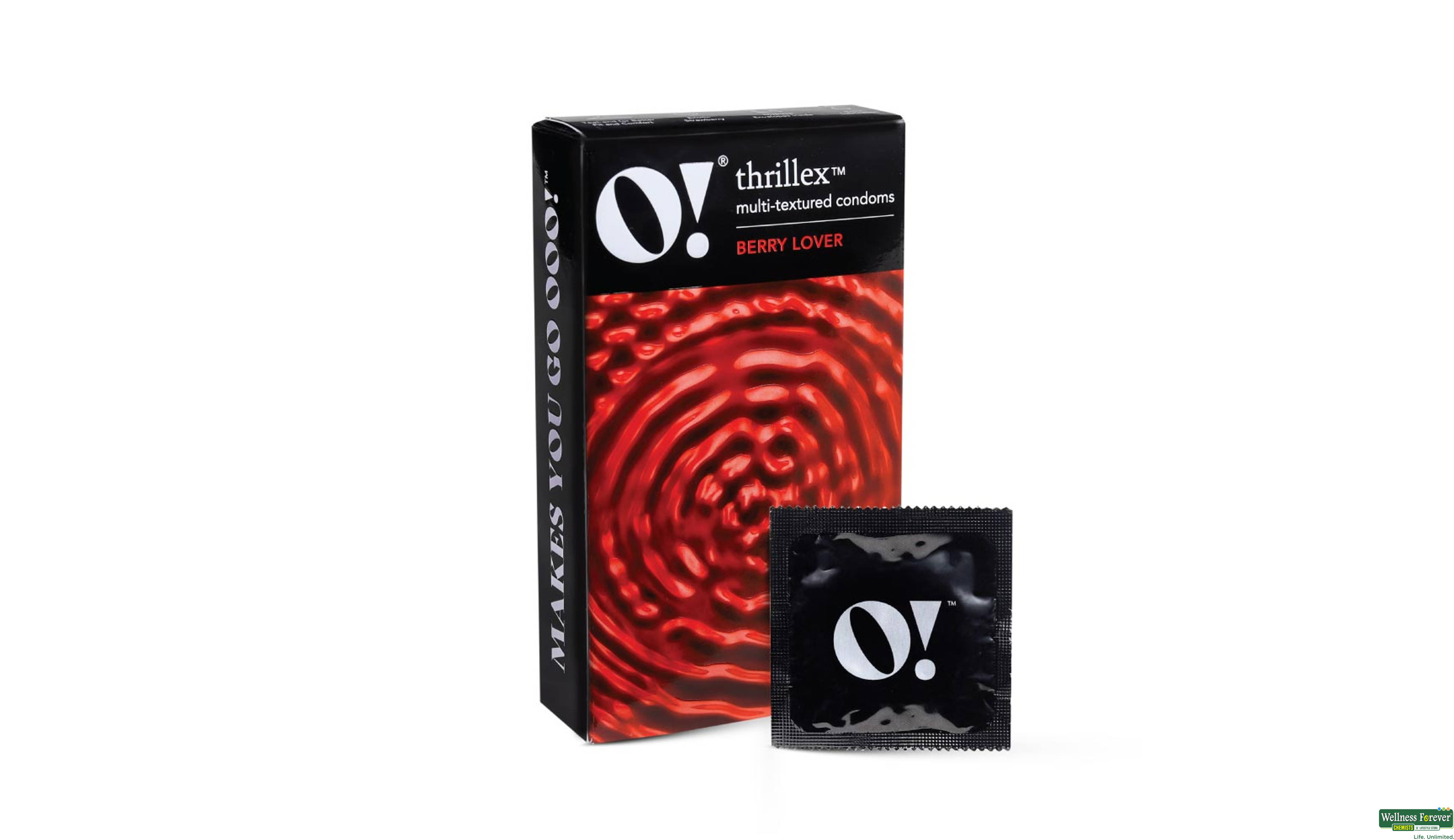 O! THRILLEX MULTI TEXTURED CONDOMS BERRY LOVER 10PC- 1, 10PC, null