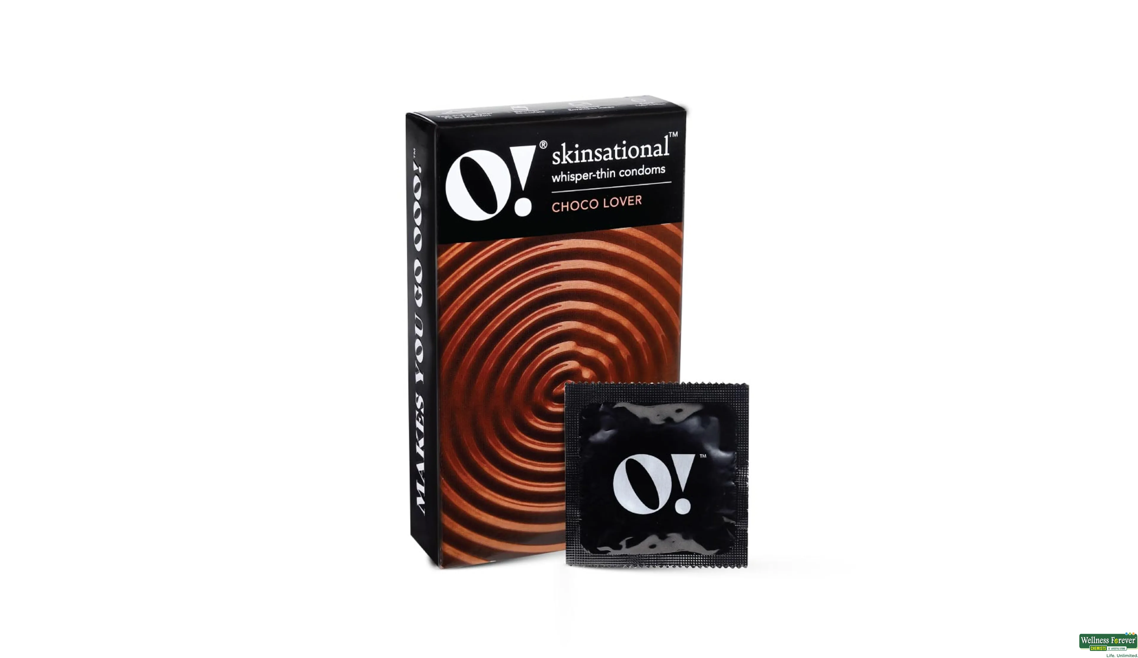 O! SKINSATIONAL WHISPER-THIN CONDOMS CHOCO LOVER 10PC- 1, 10PC, null