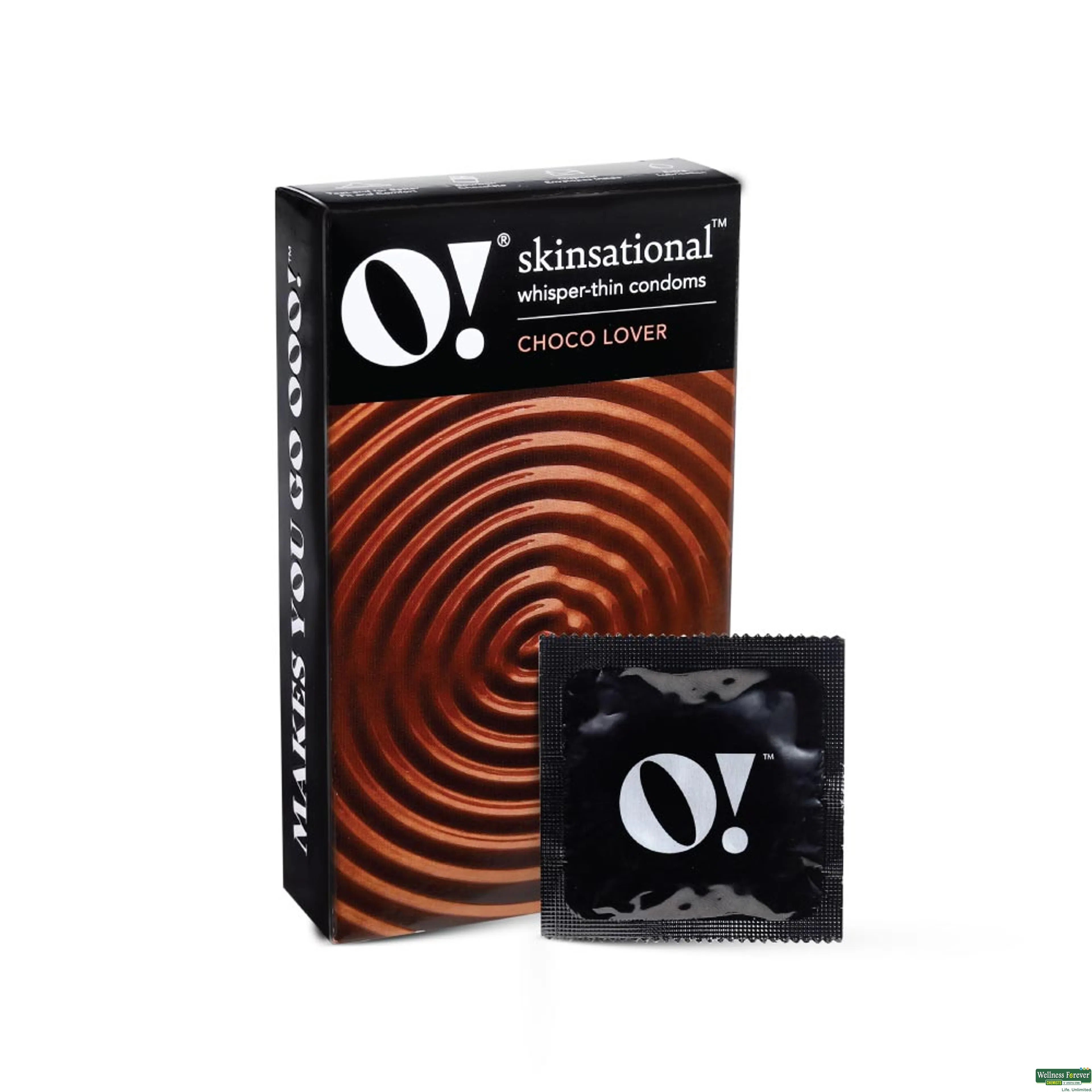 O! SKINSATIONAL WHISPER-THIN CONDOMS CHOCO LOVER 10PC-image