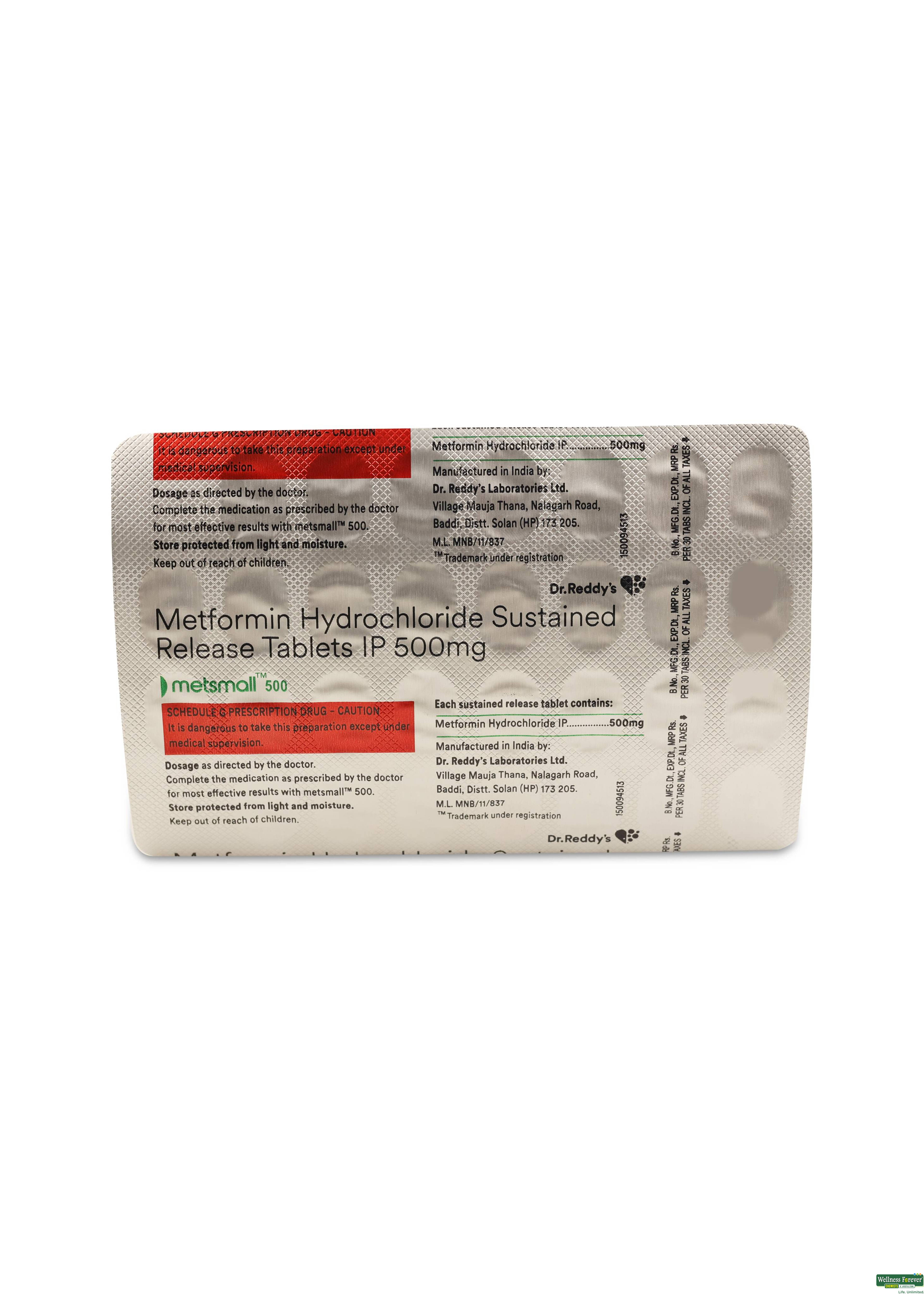 Metsmall 500Mg 30 Tablets-image