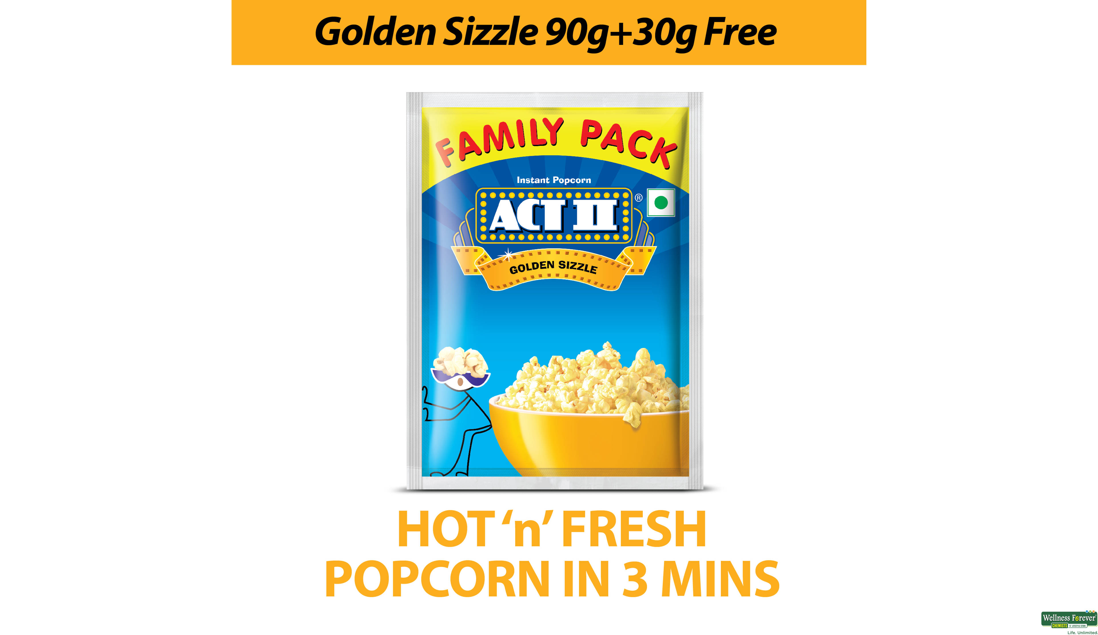 ACT II GOLDEN SIZZLE FAMILY PACK 90 GM- 1, 90GM, null