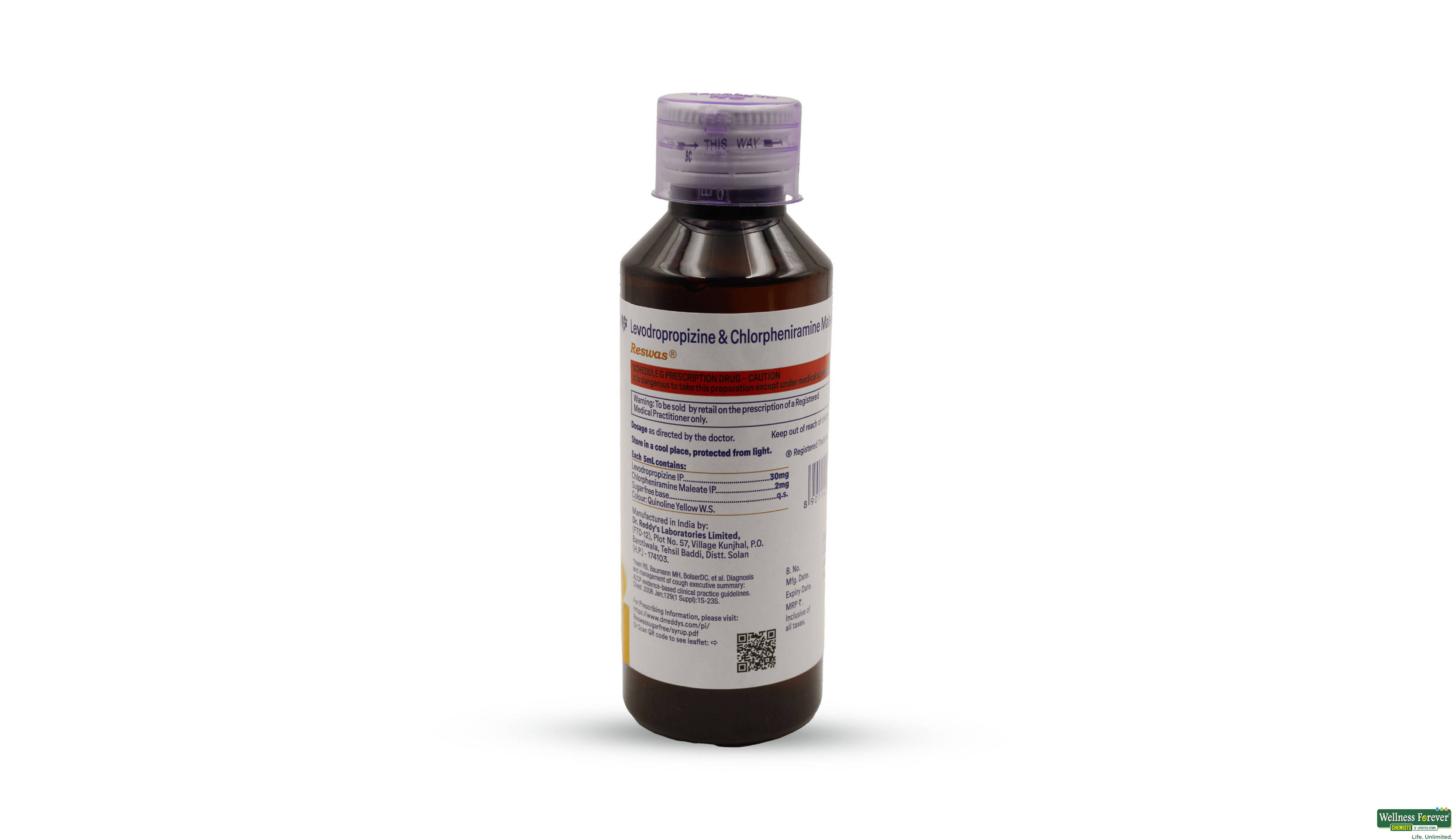 RESWAS SUGAR FREE COUGH SYP 120ML- 2, 120ML, null