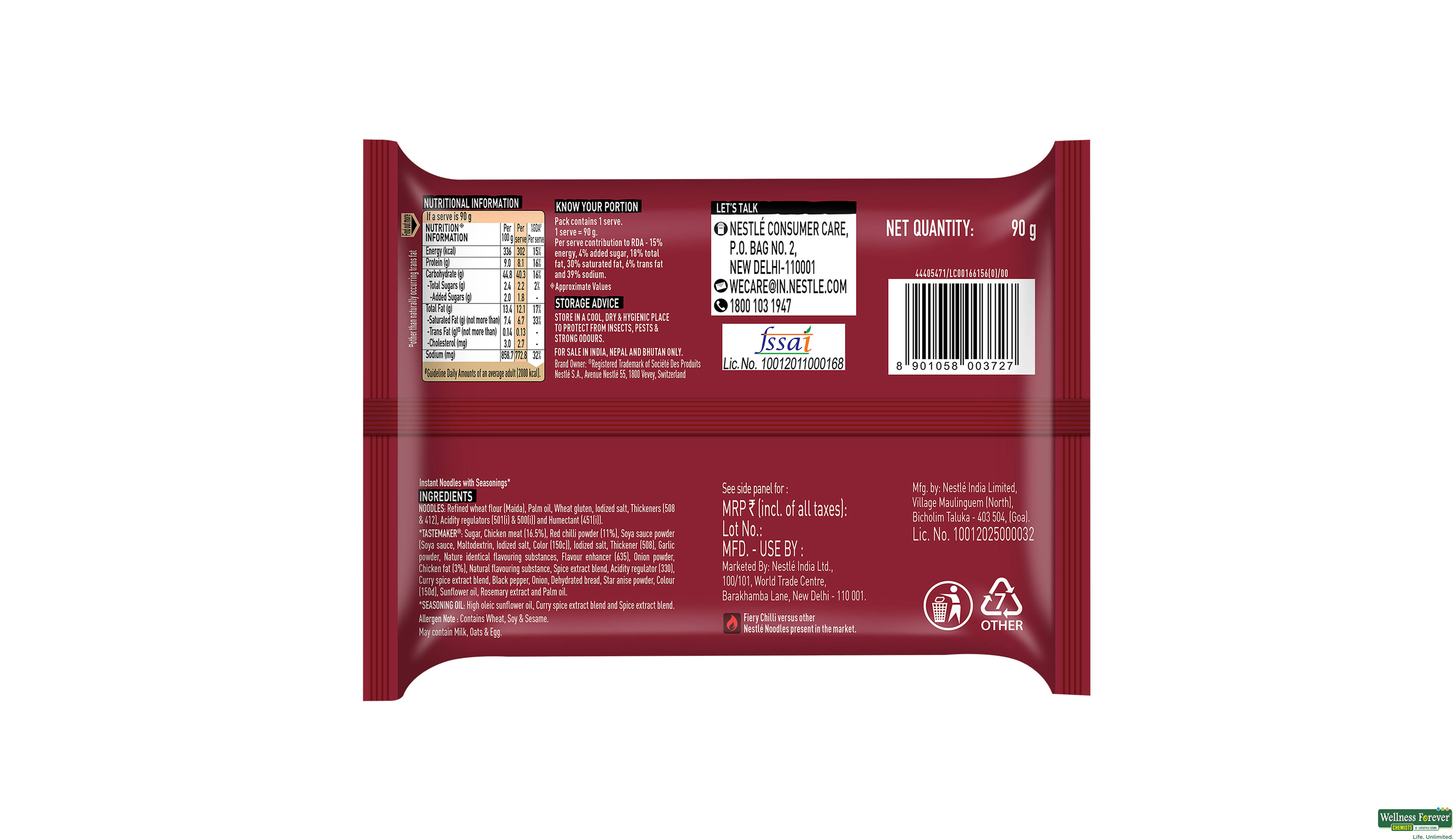MAGGI KOREAN BBQ INSTANT CHICKEN NOODLES 90 GM- 2, 90GM, null