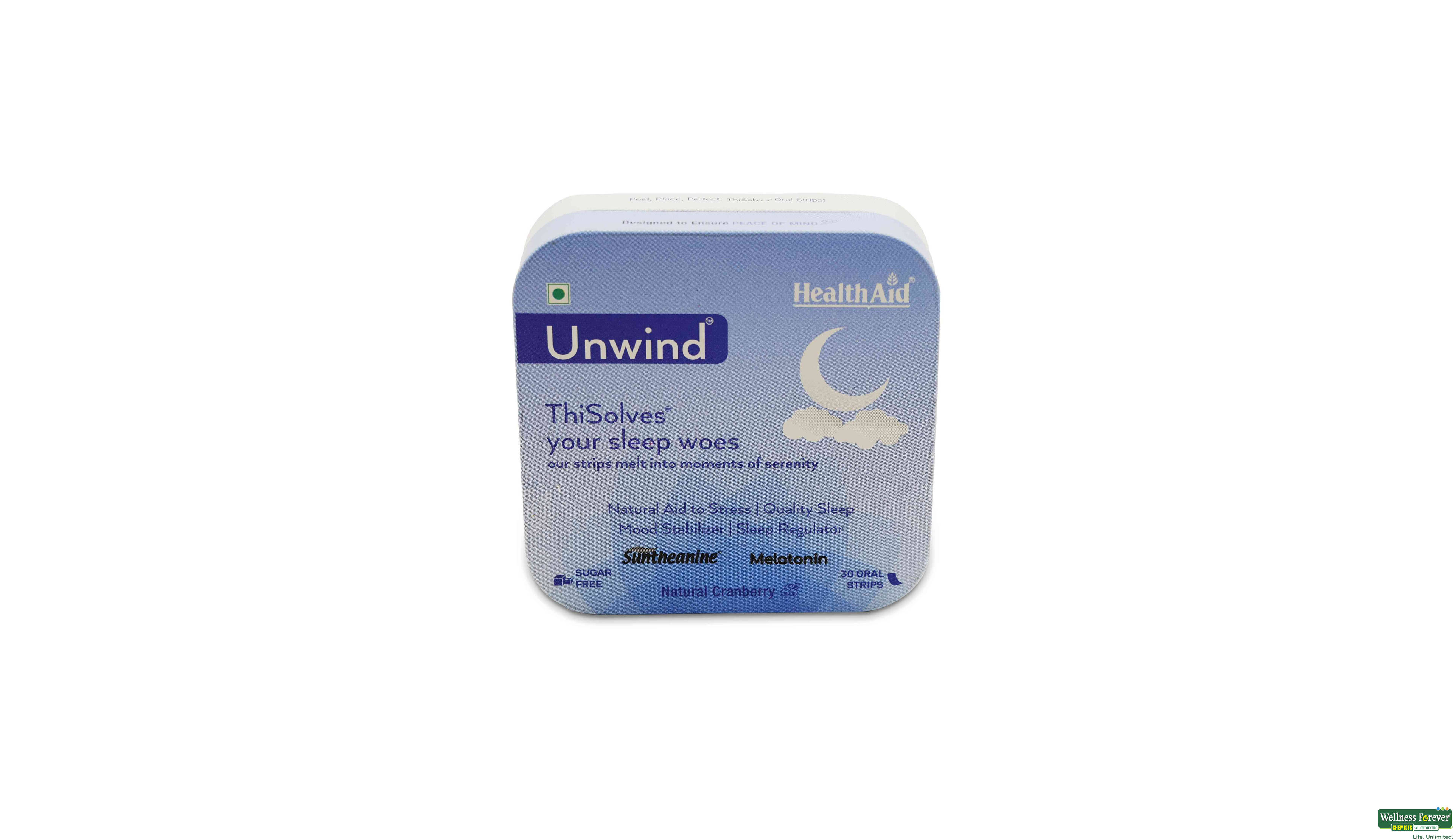 HEALTHAID UNWIND 30 ORAL STRIPS- 1, 30STRIPS, null