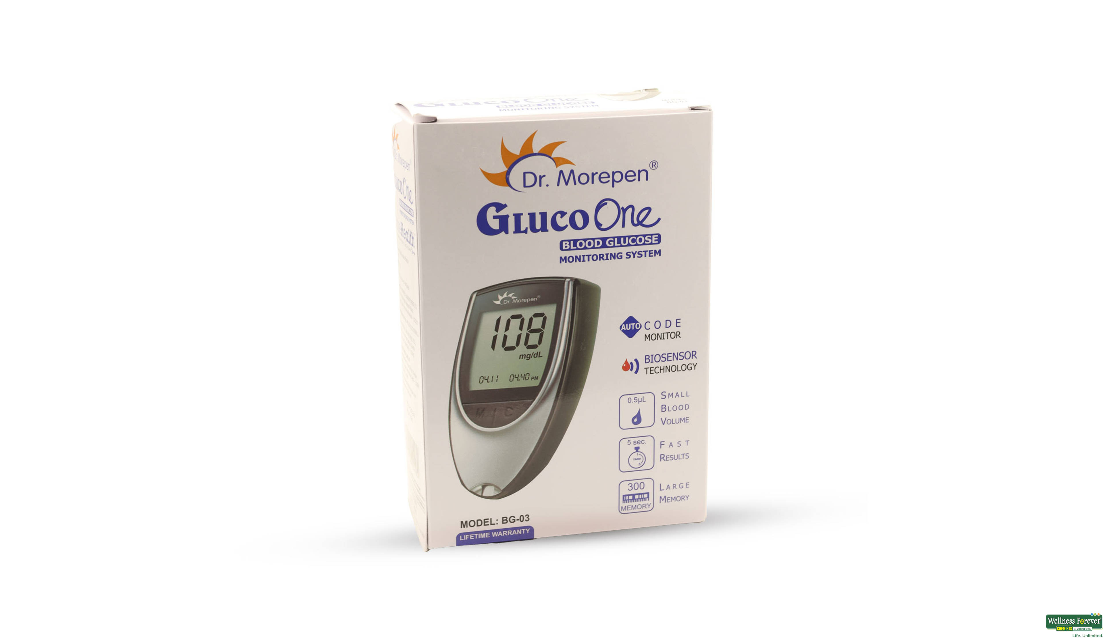 DR.MOREPEN GLOCOMETER BG03 1PC- 1, 1PC, null