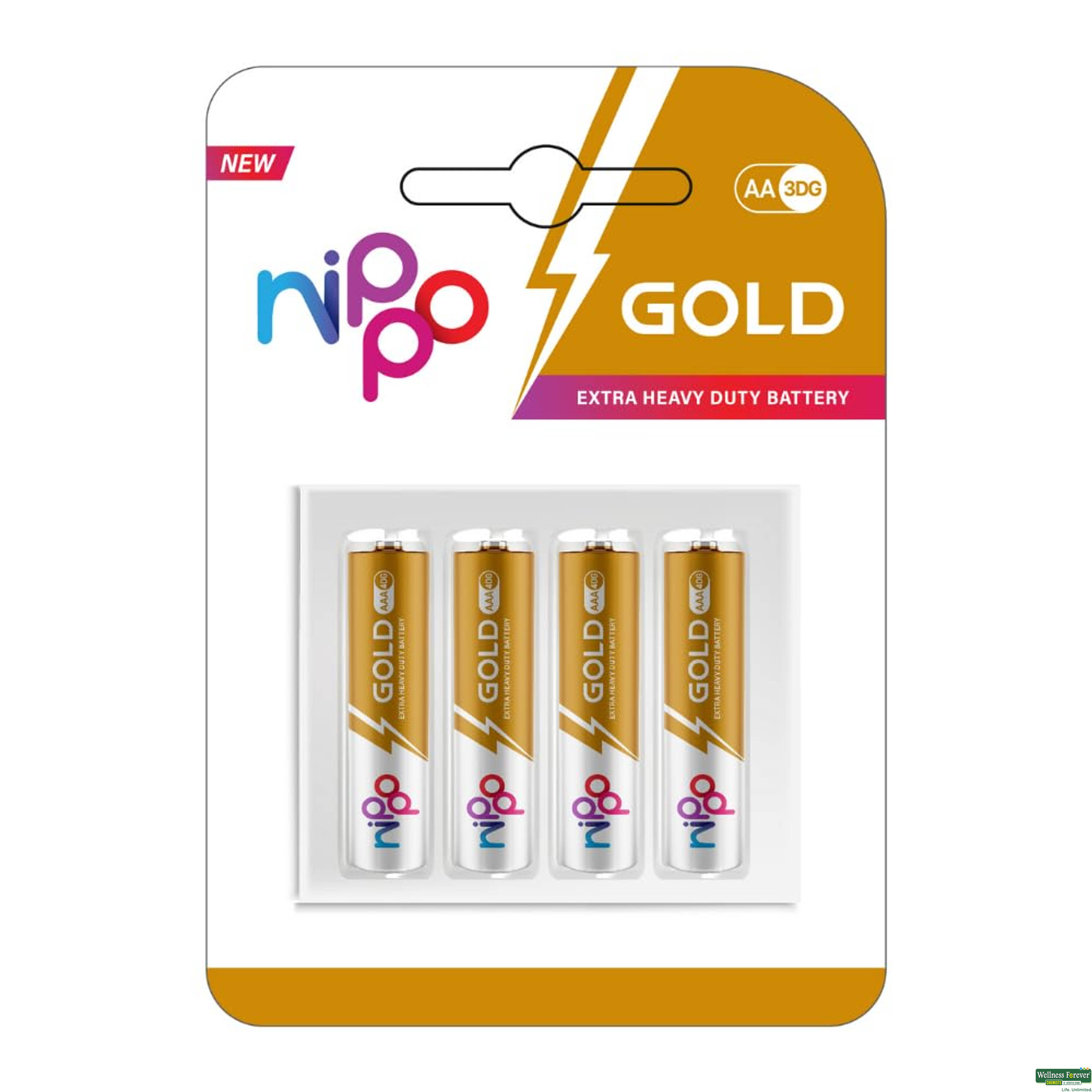 NIPPO AA 3DG BATTERY GOLD 4PC-image
