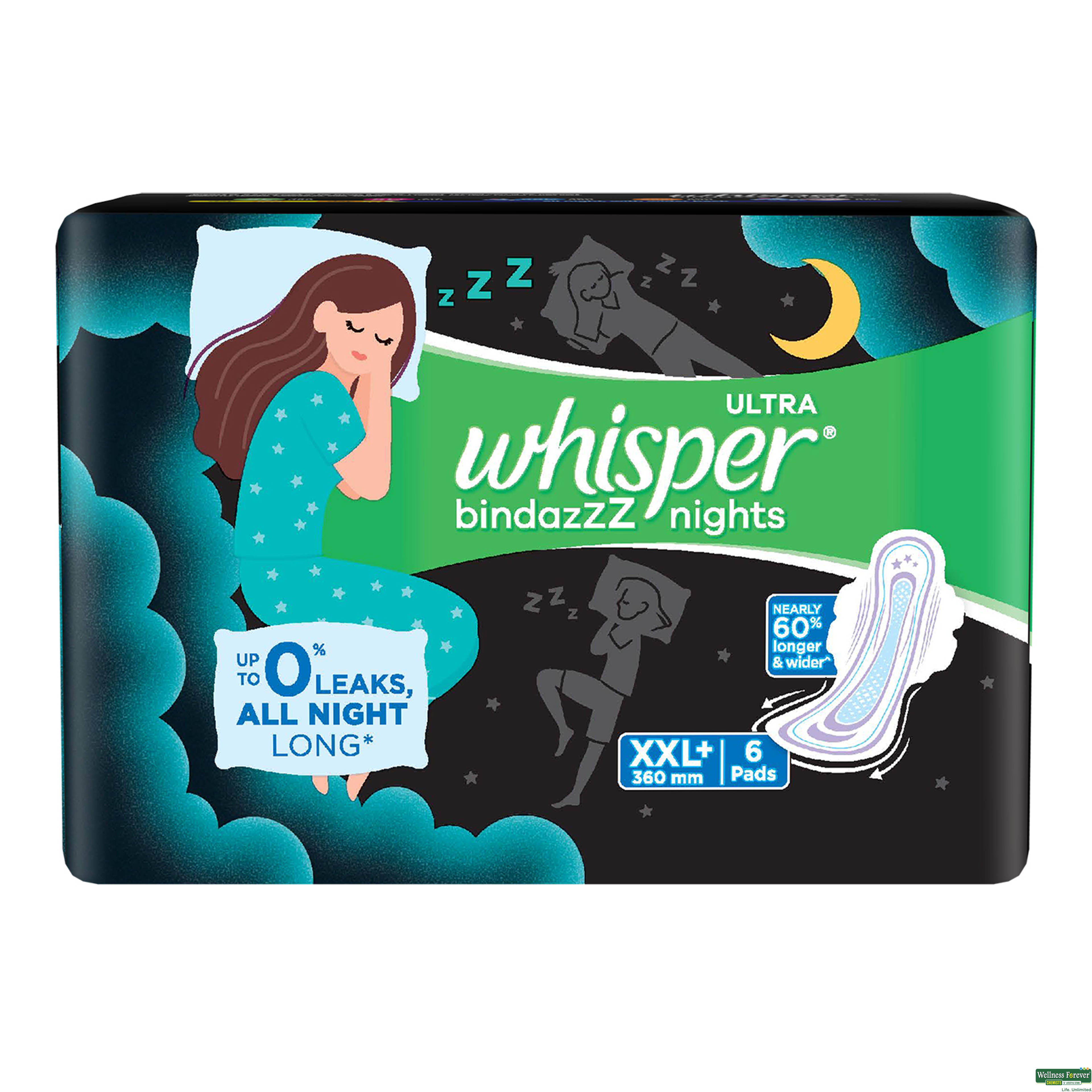 WHISPER SA/PAD BINDAZZZ NIGHT XXL+6PC-image
