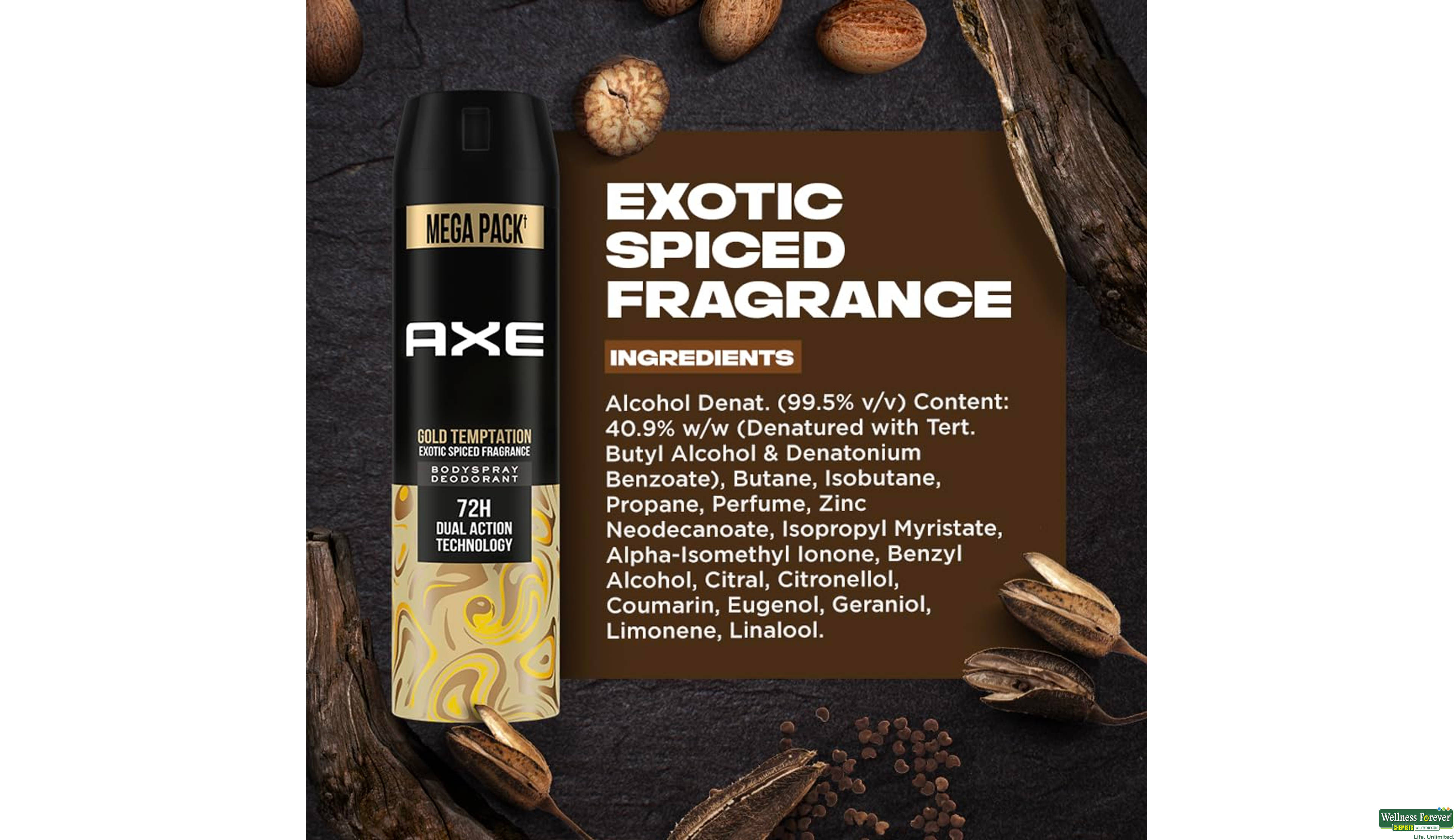 AXE DEO GOLD TEMPTATION 215ML- 3, 215ML, null