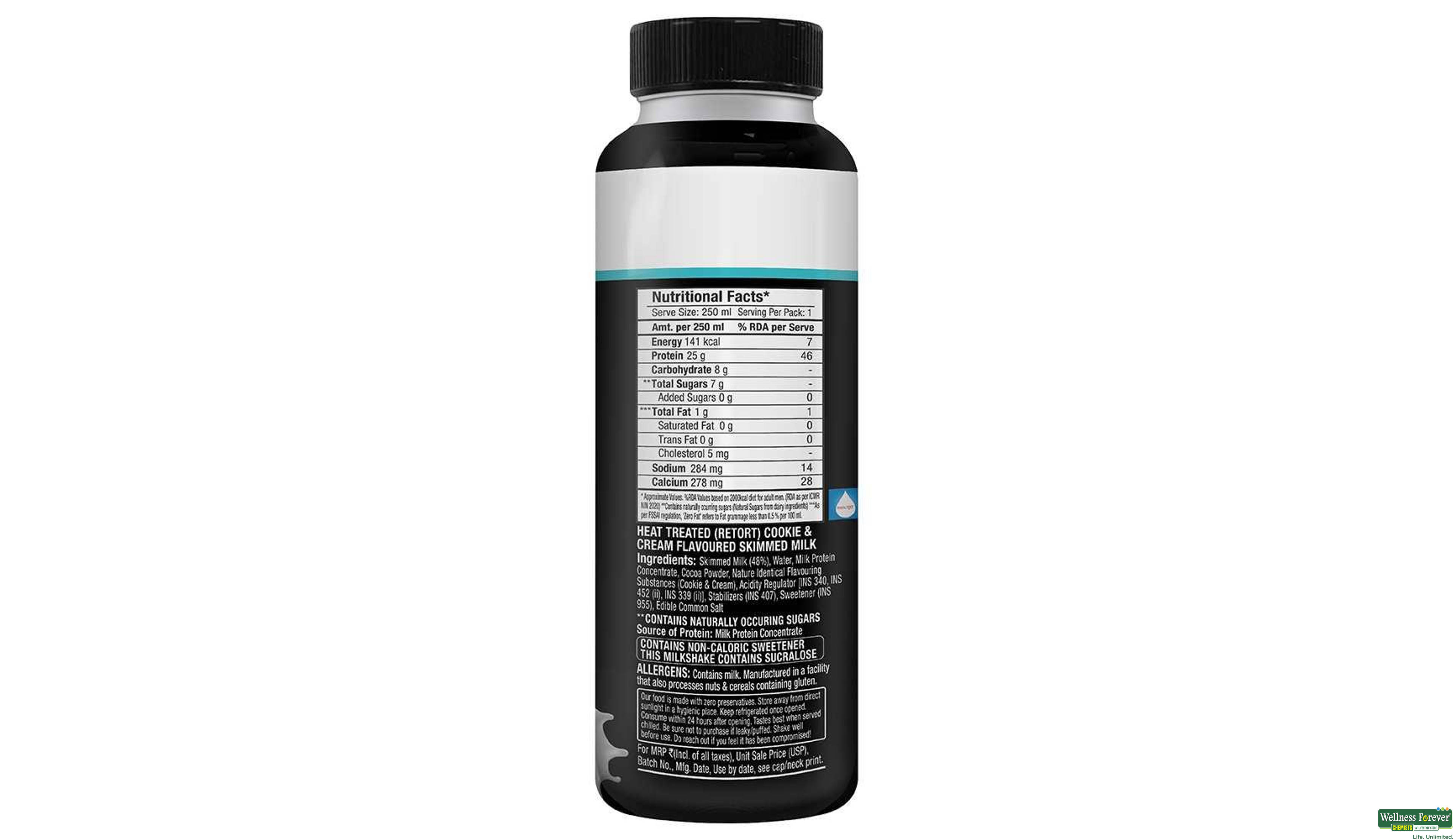 EPIGAMIA COOKIES & CREAM 25G PROTEIN SHAKE 250ML- 2, 250ML, null
