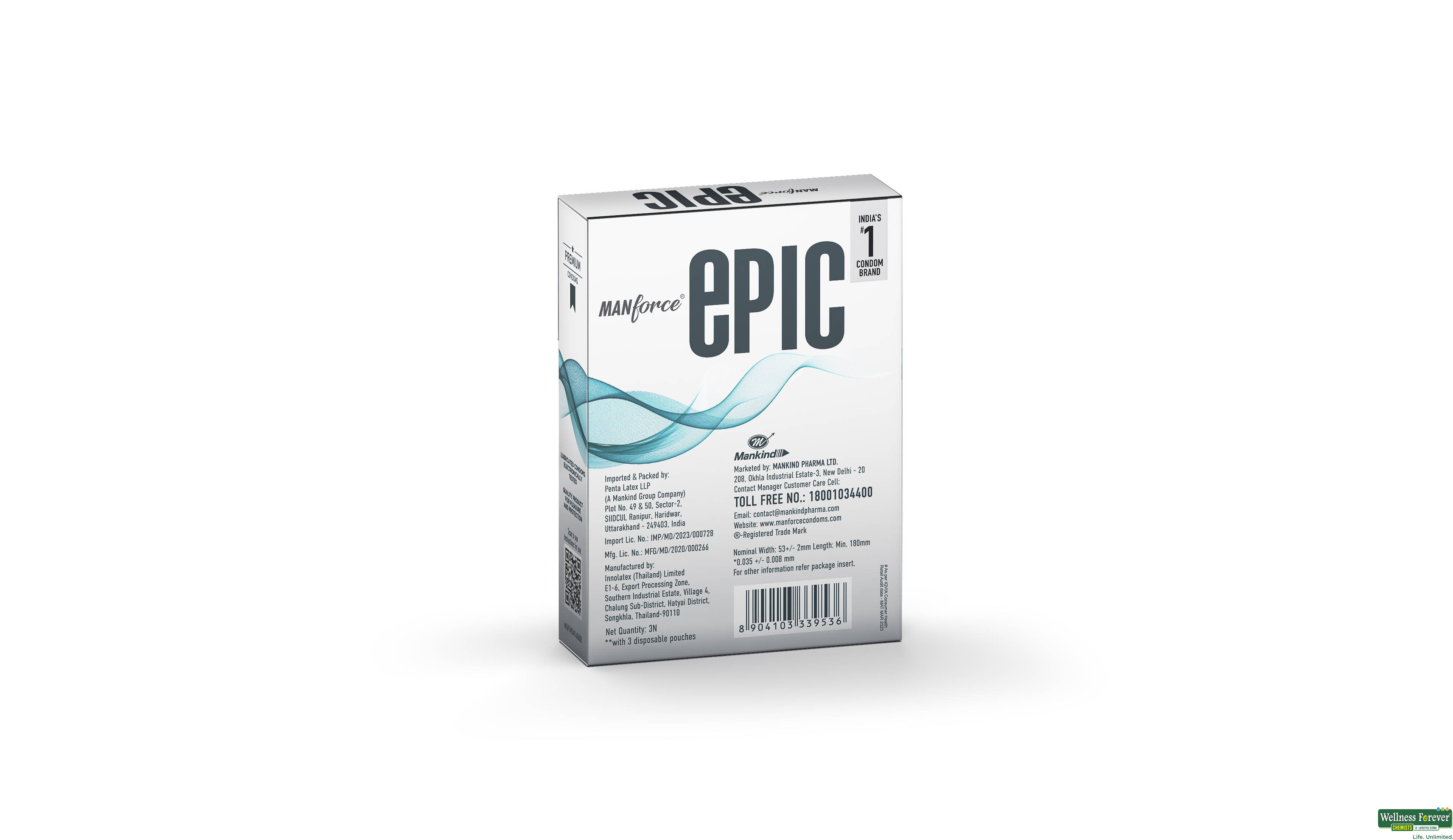 MANFORCE EPIC THINX CONDOMS 3PC- 2, 3PC, null