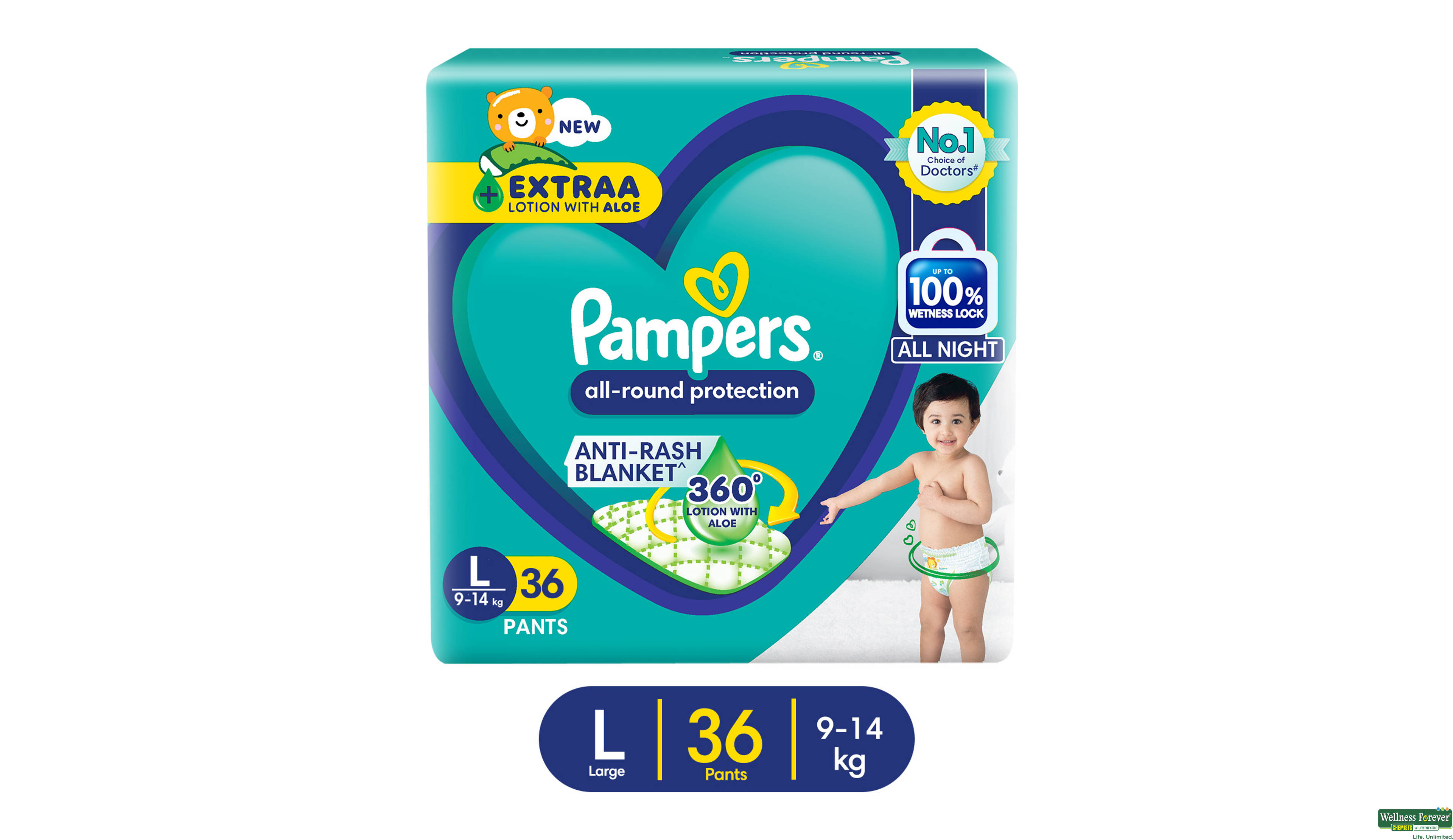 PAMPERS PANTS L 40PC- 1, 40PC, null