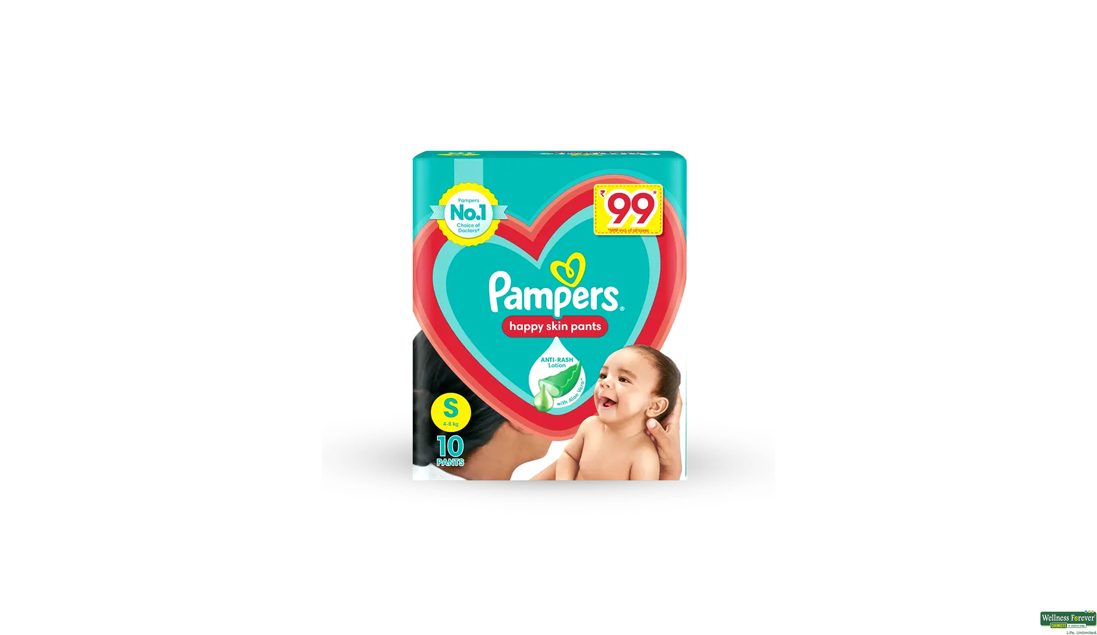 PAMPERS ANTI RASH DIAP XS10 PC- 1, 10PC, null