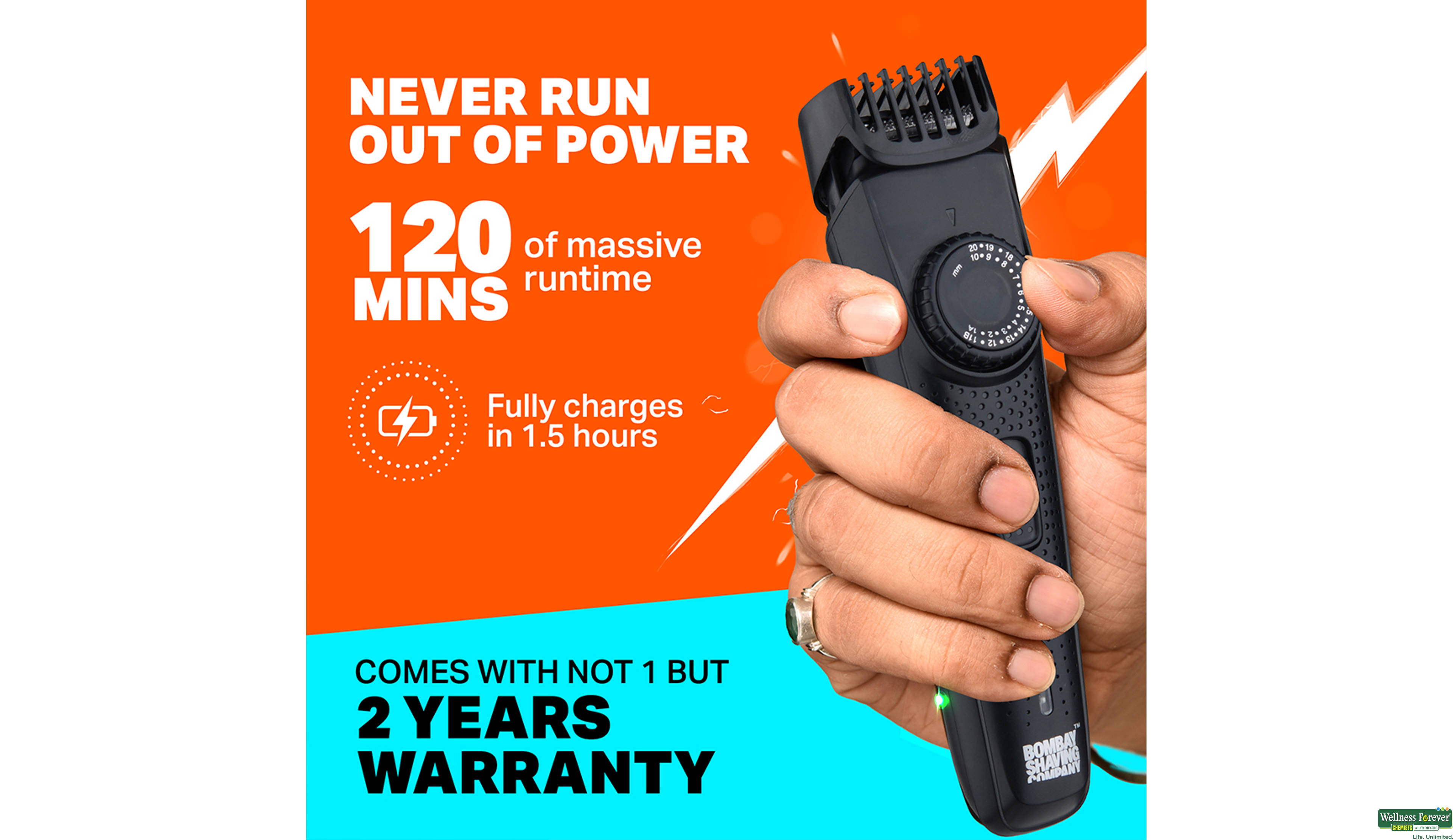 BOMBAY SHAVING COMPANY POWER STYLER BEARD TRIMMER 1PC- 4, 1PC, null
