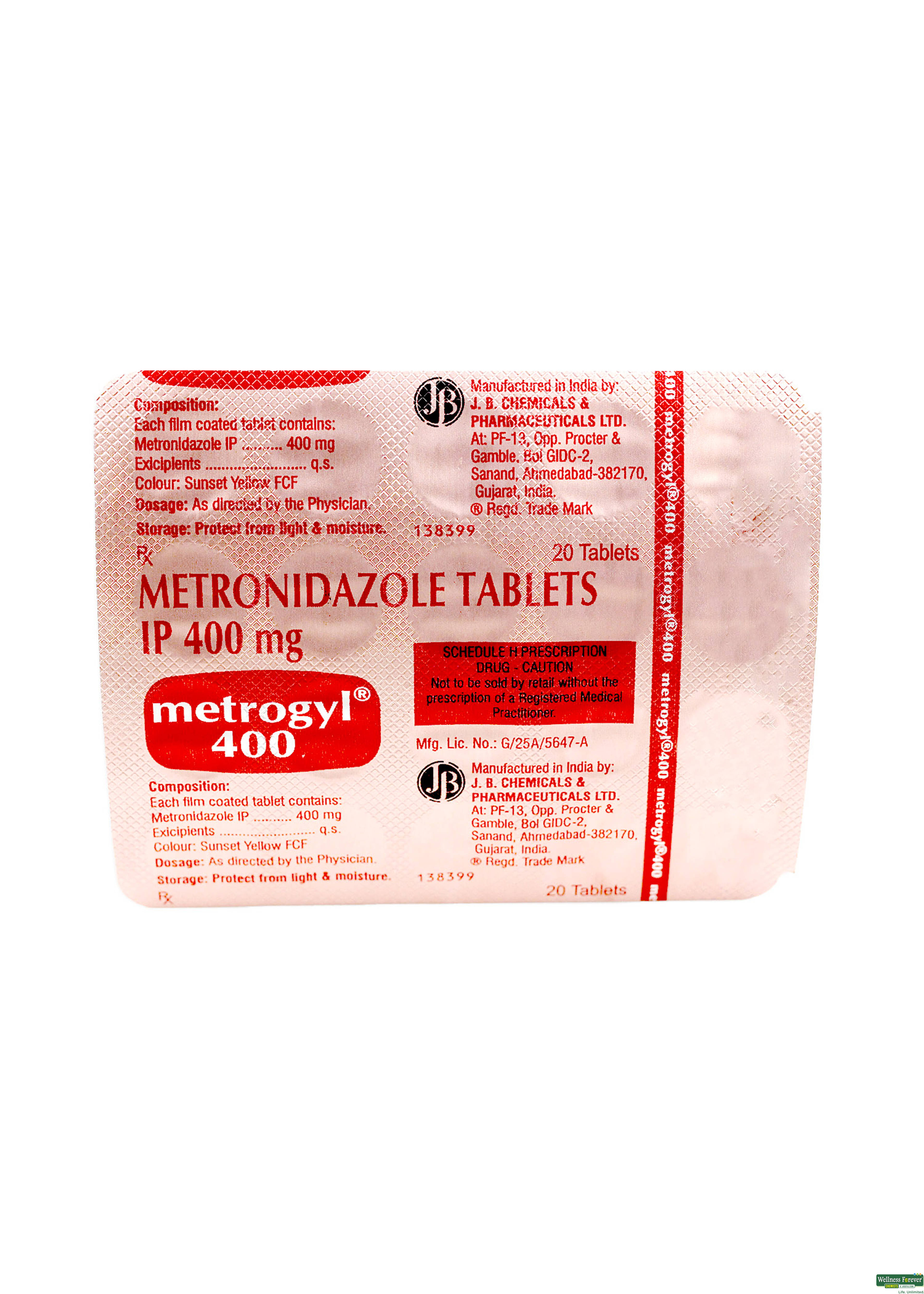 METROGYL 400MG 20TAB-image