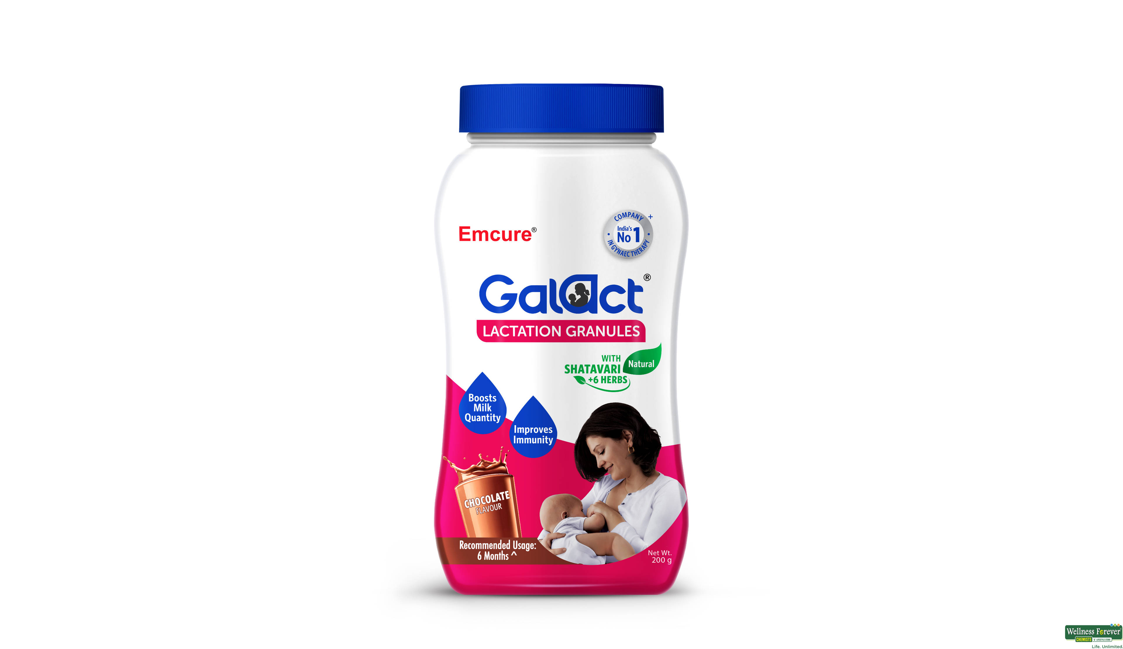 GALACT LACTATION GRANULES CHOCOLATE 200GMS- 1, 200GM, null