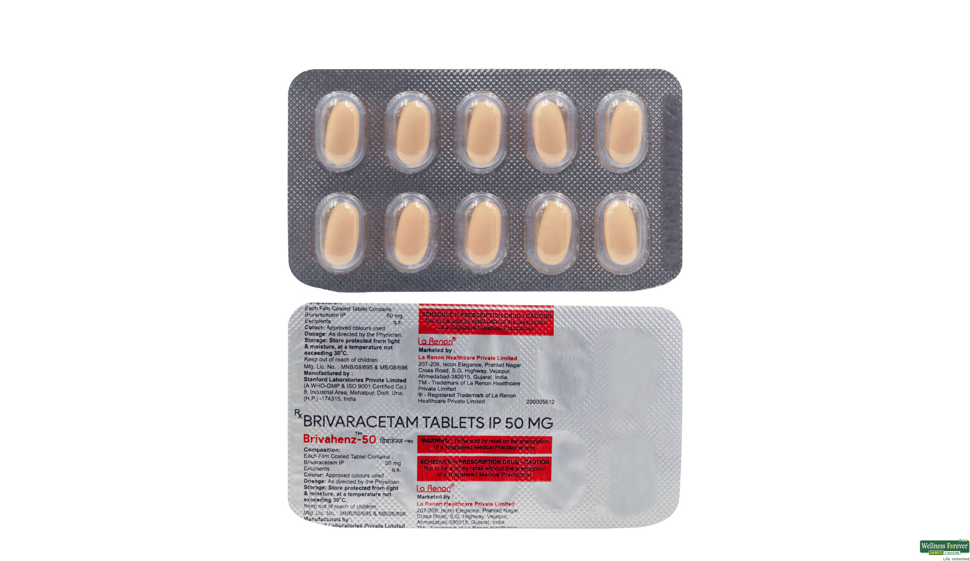 BRIVAZEN 50MG 15TAB- 1, 15TAB, null