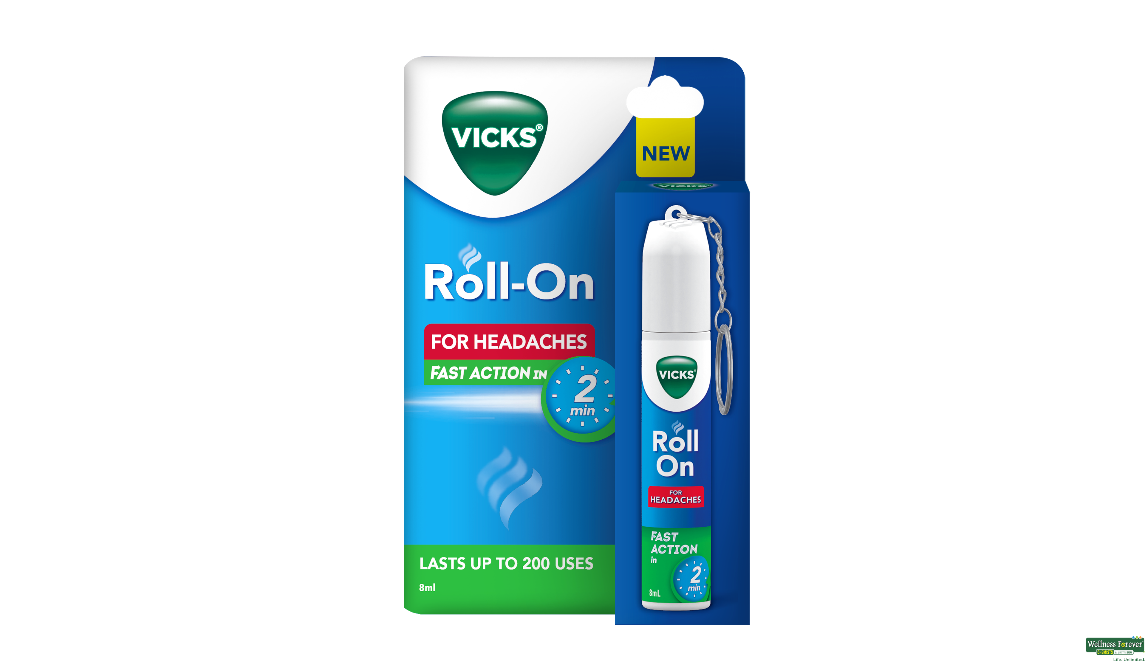 VICKS INHALER RELEIF IN 5 SEC WITH KEYCHAIN 1PC- 1, 1PC, null