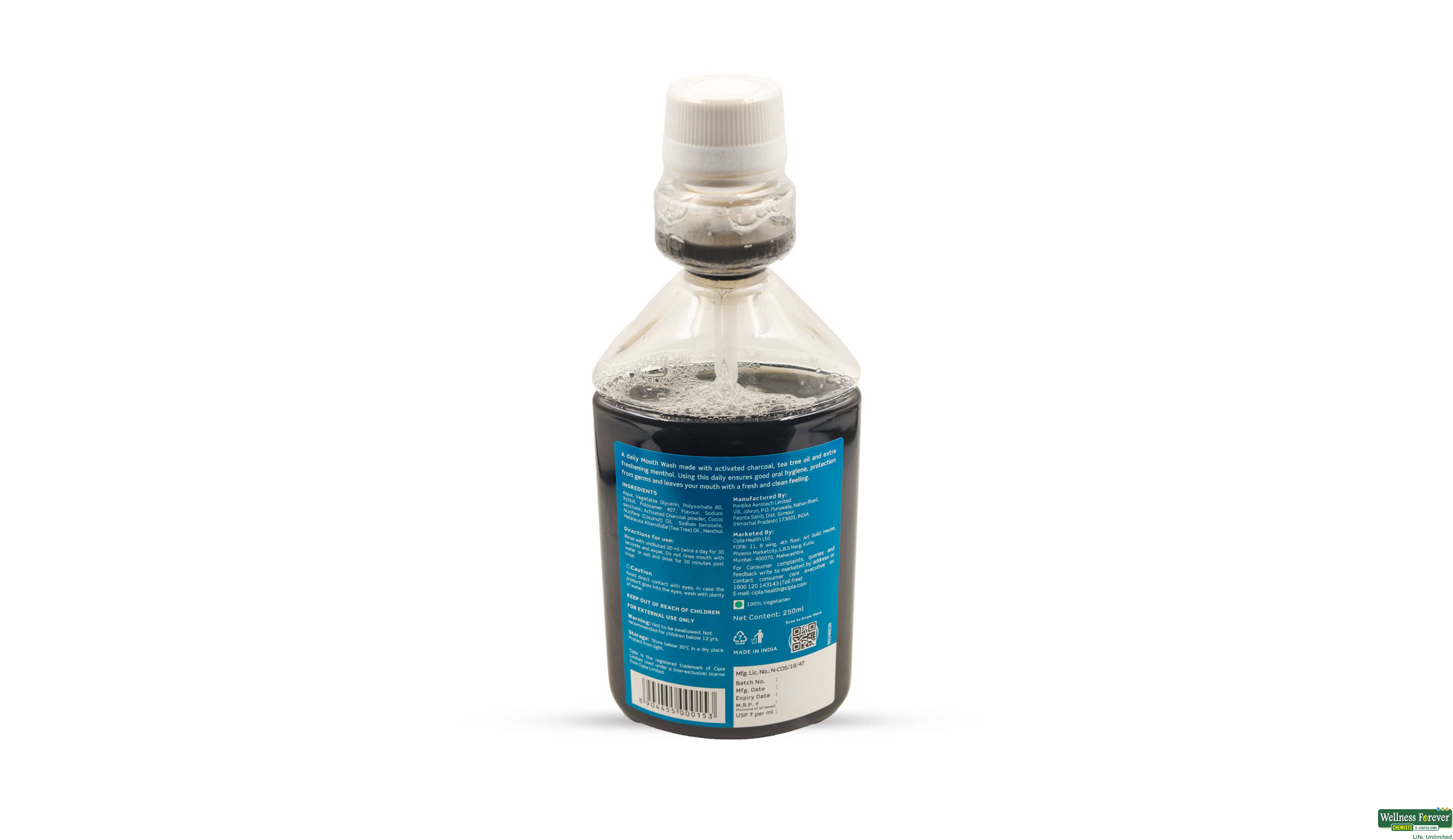 NICOTEX MOUTHWASH CHARCOAL 250ML- 2, 250ML, null
