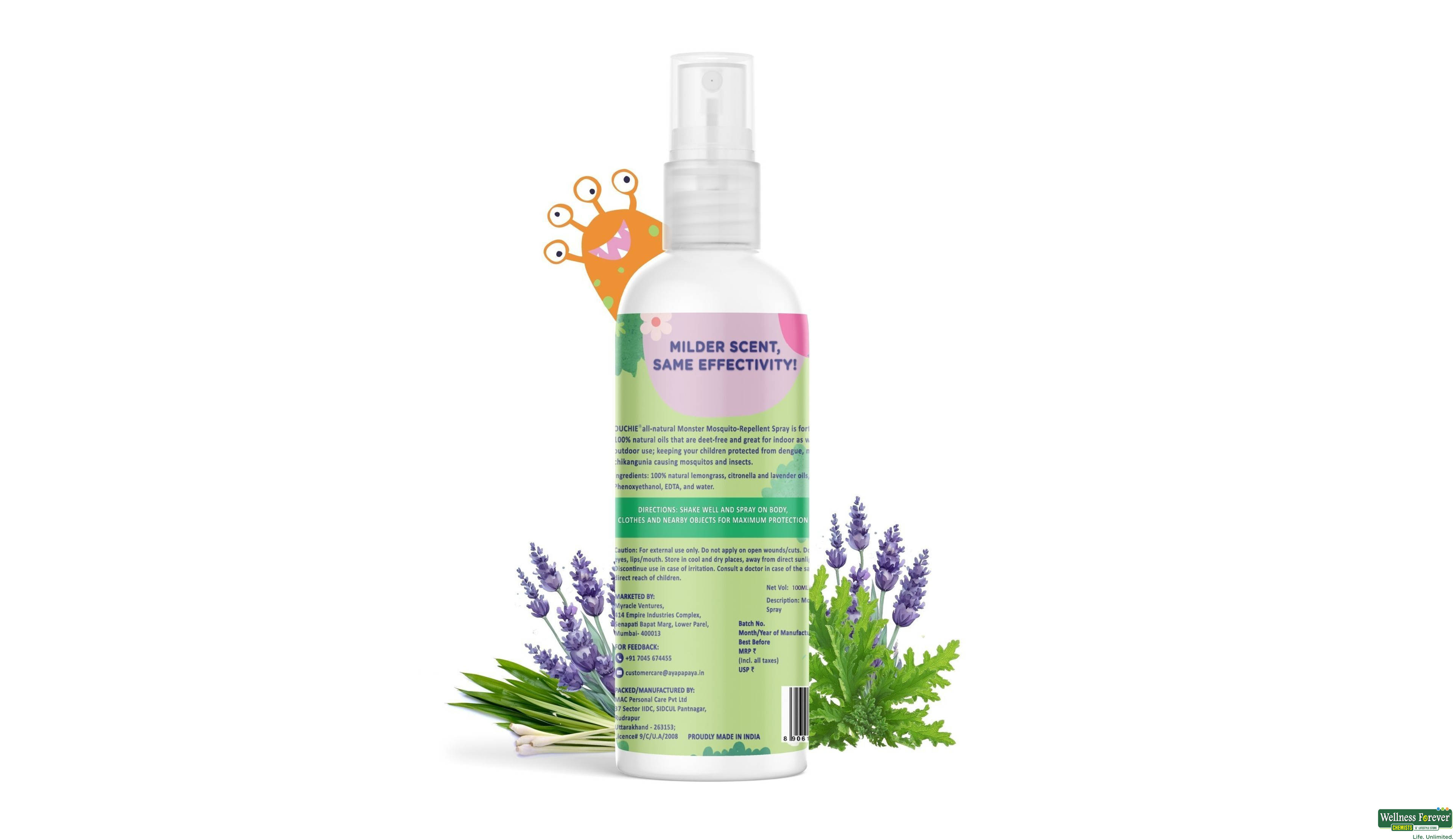 OUCHIE NATURAL MOSQUITO REPELLENT SPRAY 100ML- 2, 100ML, null