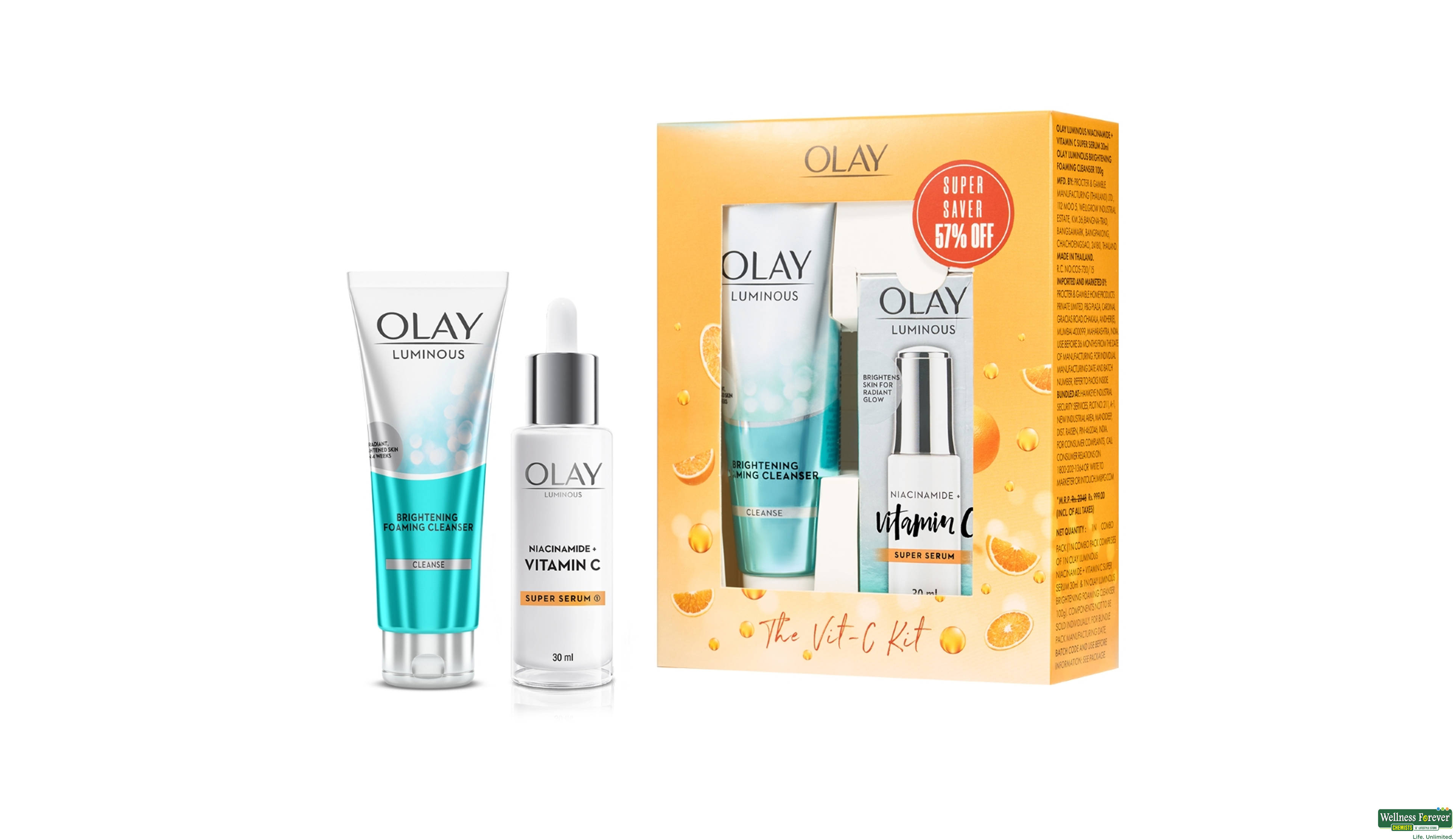 OLAY CLEANSER 100GM +RET SERUM 30ML- 1, 1PC, null