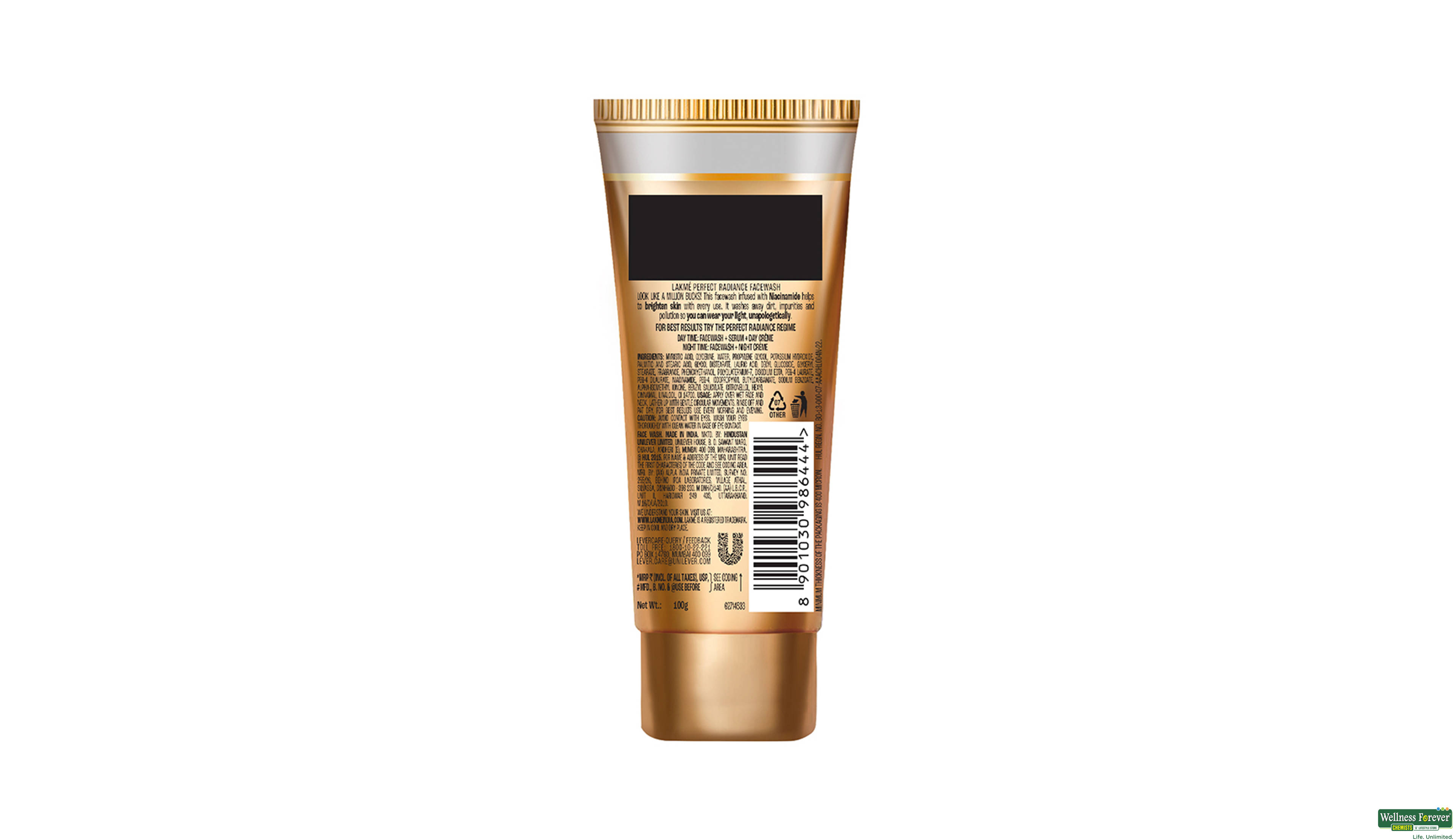 LAKME PRFCT RADIANCE FACEWASH WITH NIACINAMIDE 100GM- 2, 100GM, null