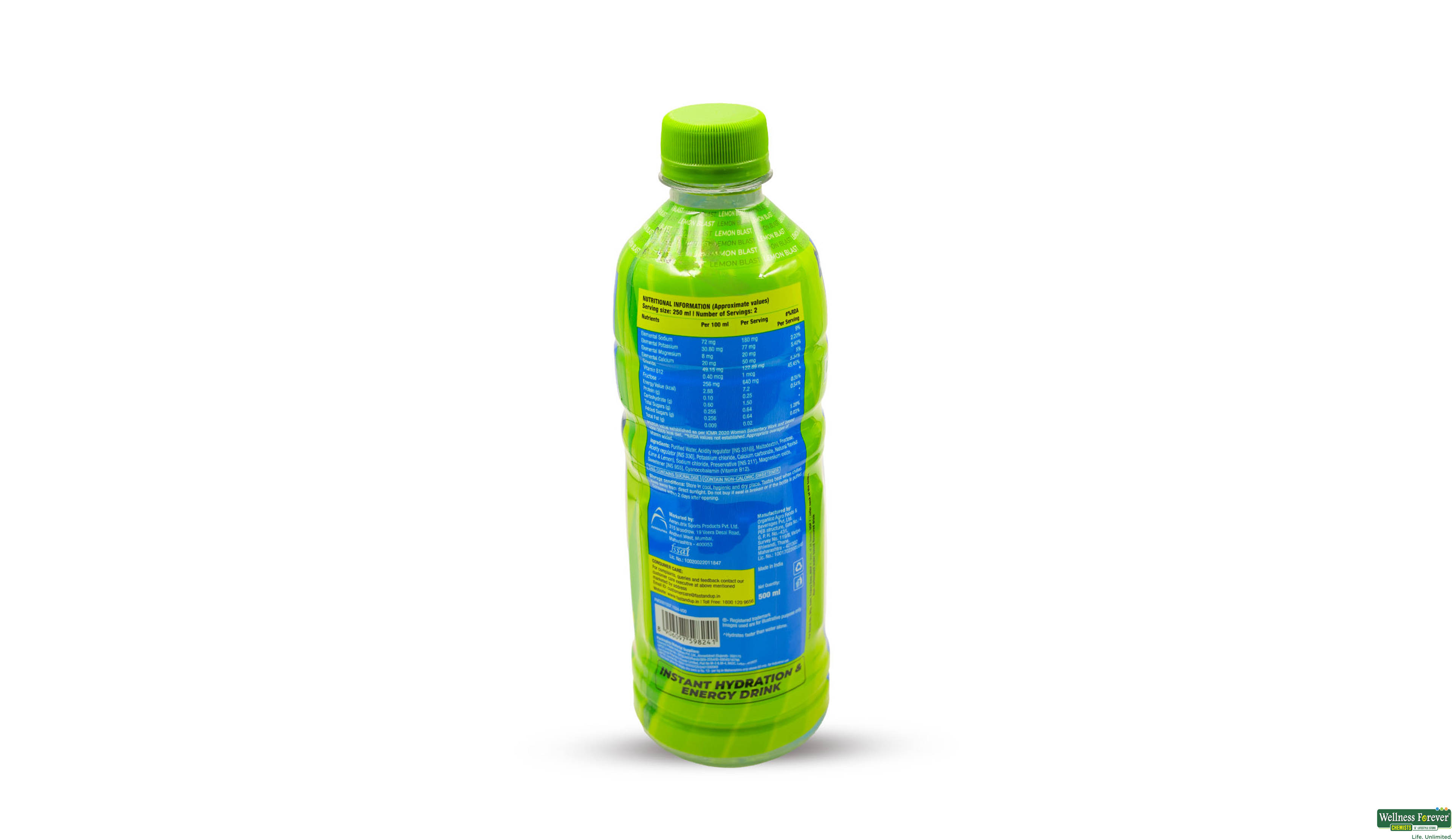 FAST/UP RELOAD HYDRATION DRINK LIME & LEMON 500- 3, 500ML, null