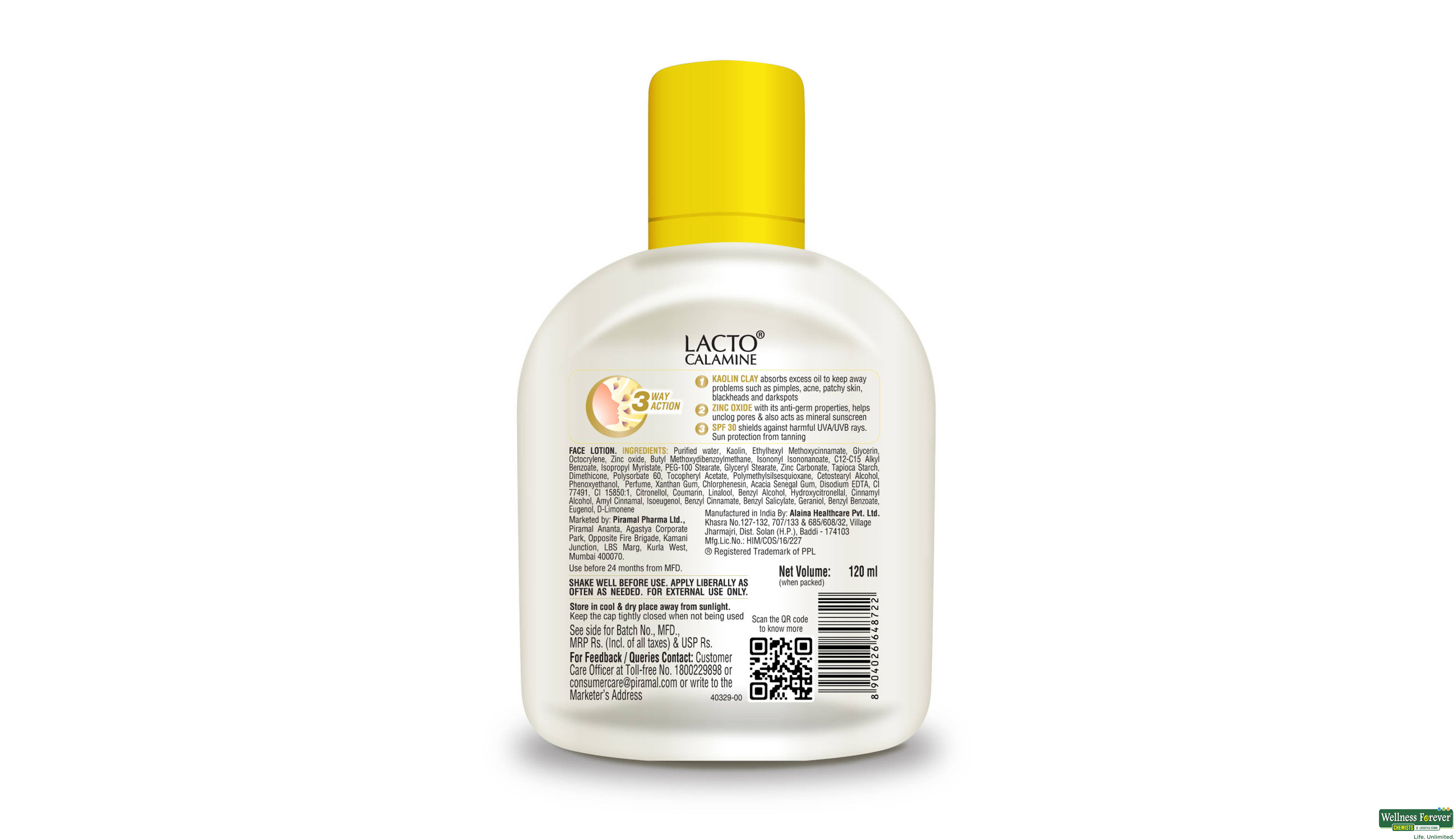 LACTO CALAMINE FACE LOTION + SUNSCREEN 120ML- 2, 120ML, null
