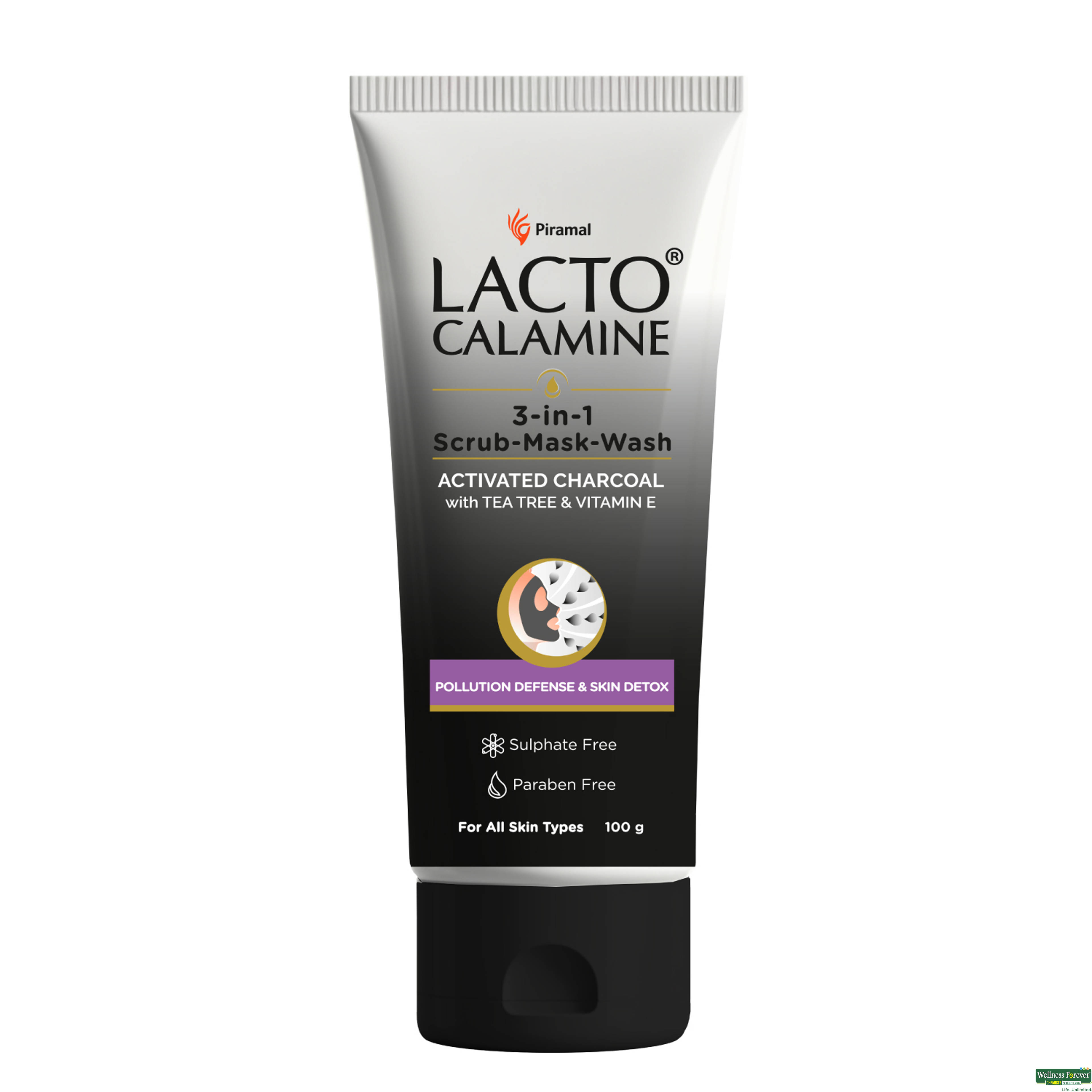 LACTO CALAMINE 3 IN 1 CHARCOAL MASK 100ML-image