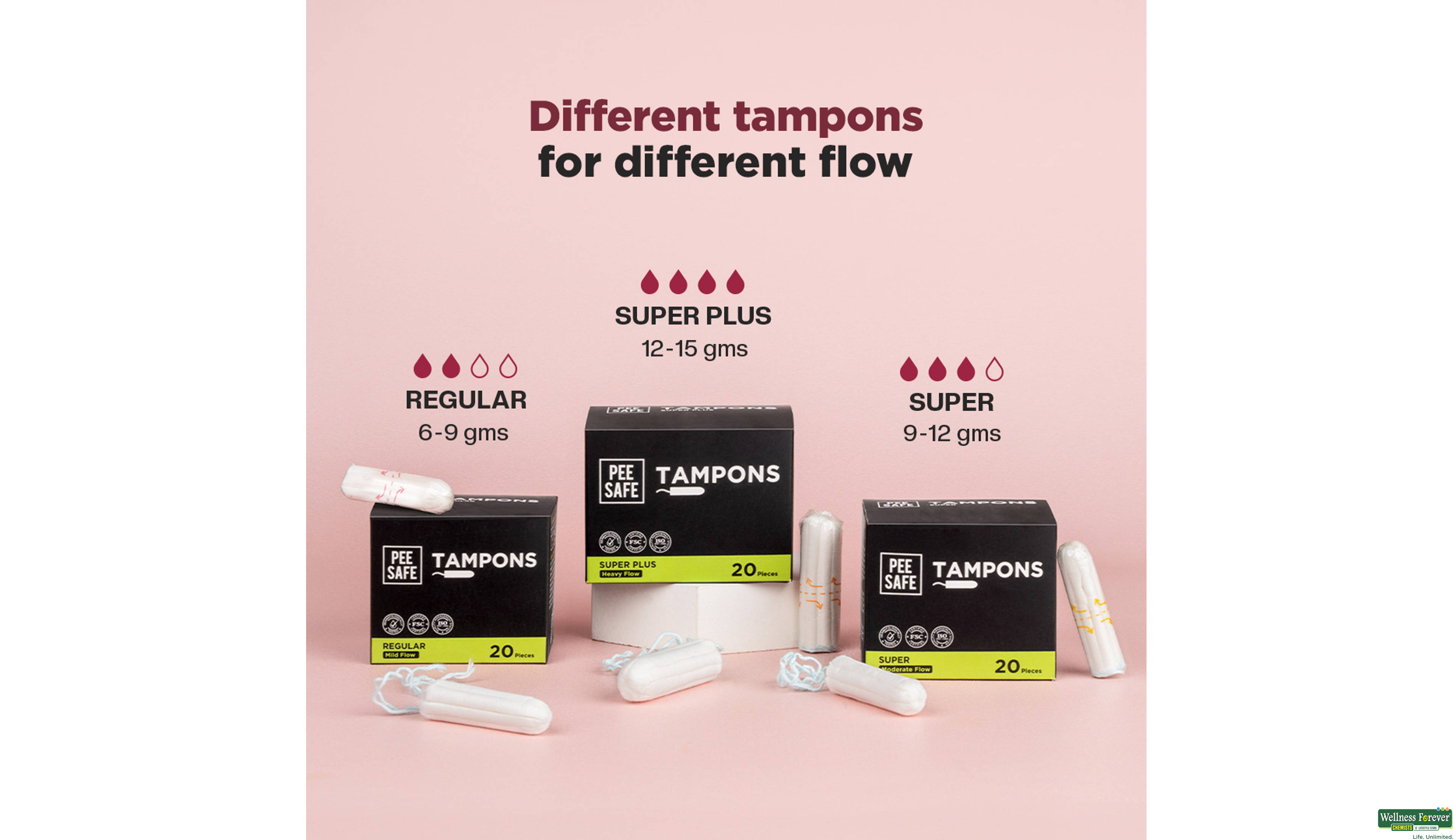 PEE SAFE VISCOSE TAMPON SUPER PLUS 20PC- 5, 80GM, null