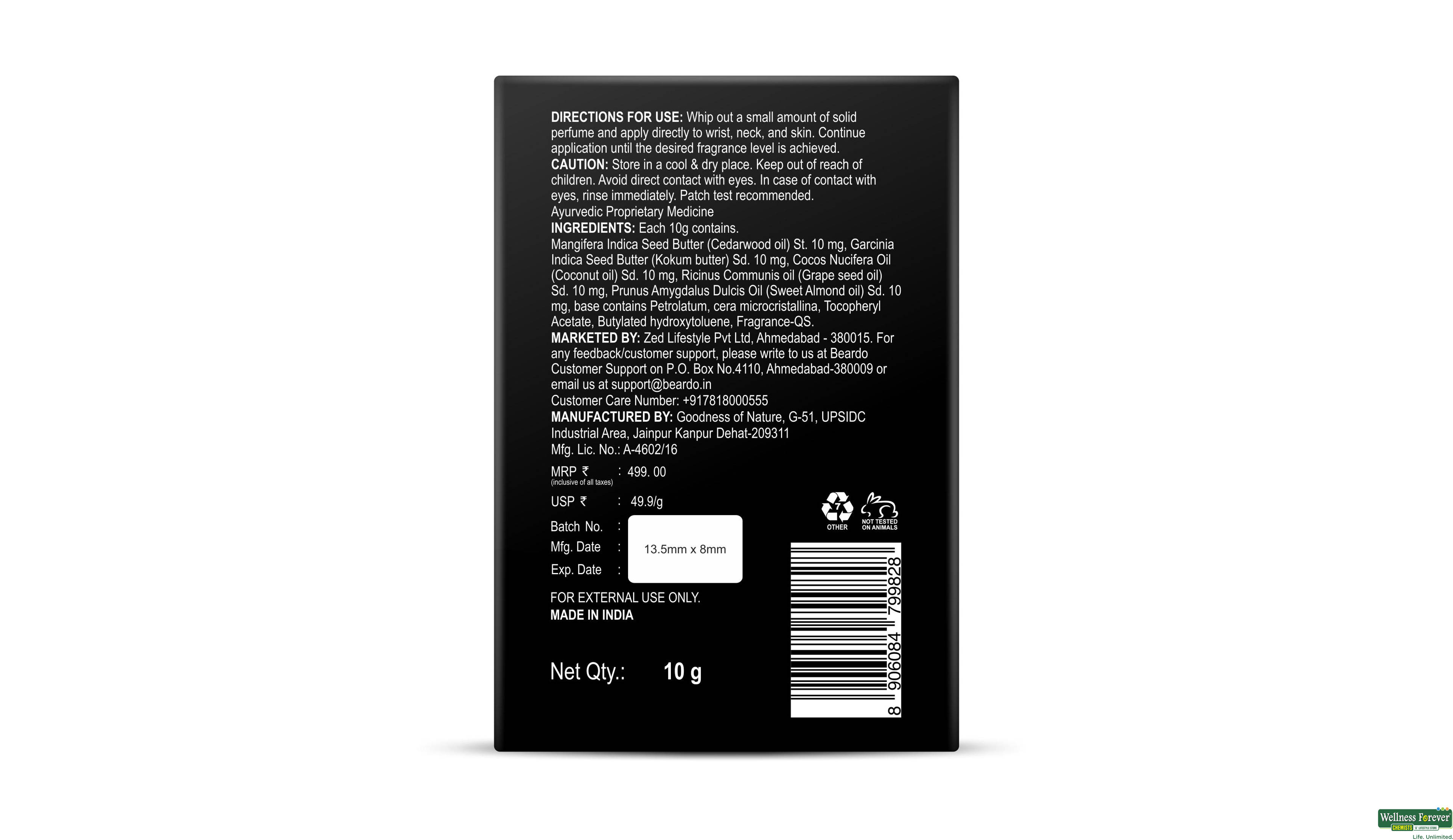 BEARDO PERFUME WHISKY SMOKE SOLID 10GM- 2, 10GM, null