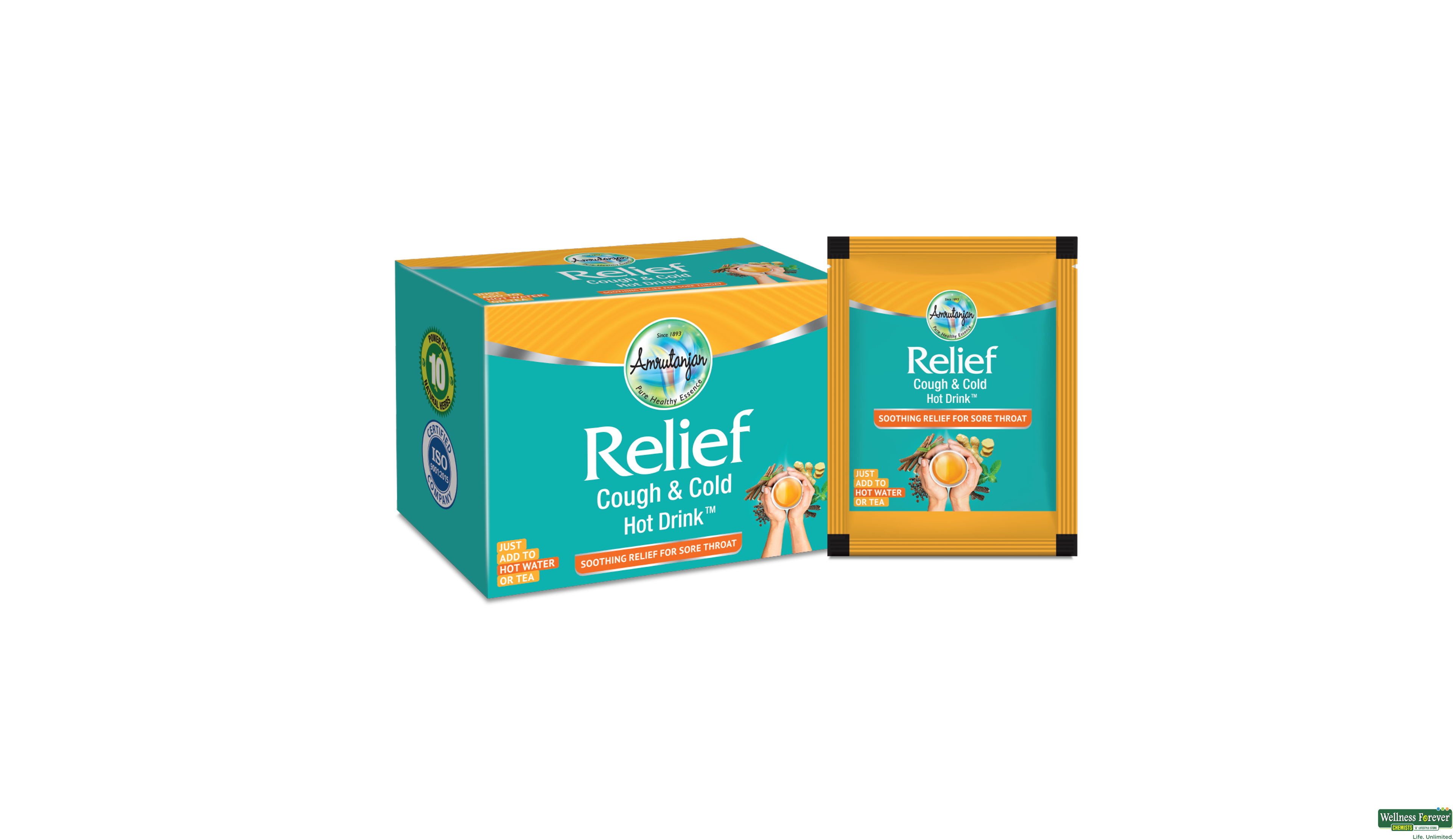 AMRUTANJAN COUGH AND COLD RELIEF HOT DRINK 20PC- 2, 80GM, null