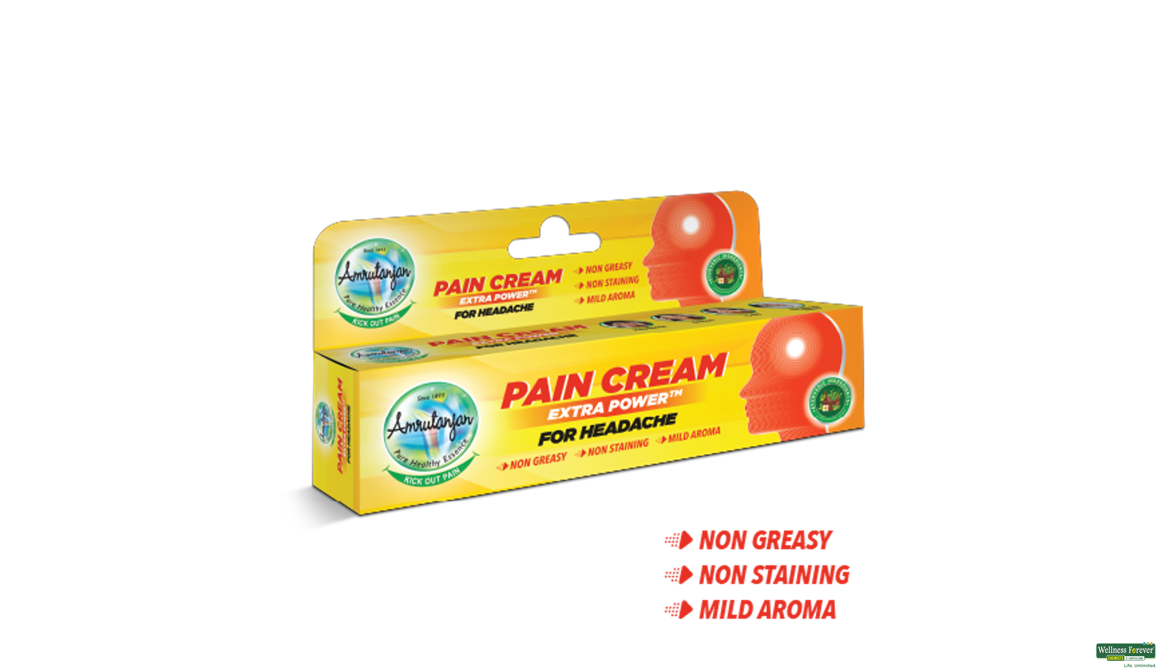 AMRUTANJAN PAIN CREAM EXTRA POWER FOR HEADACHE 10GM- 4, 10GM, null