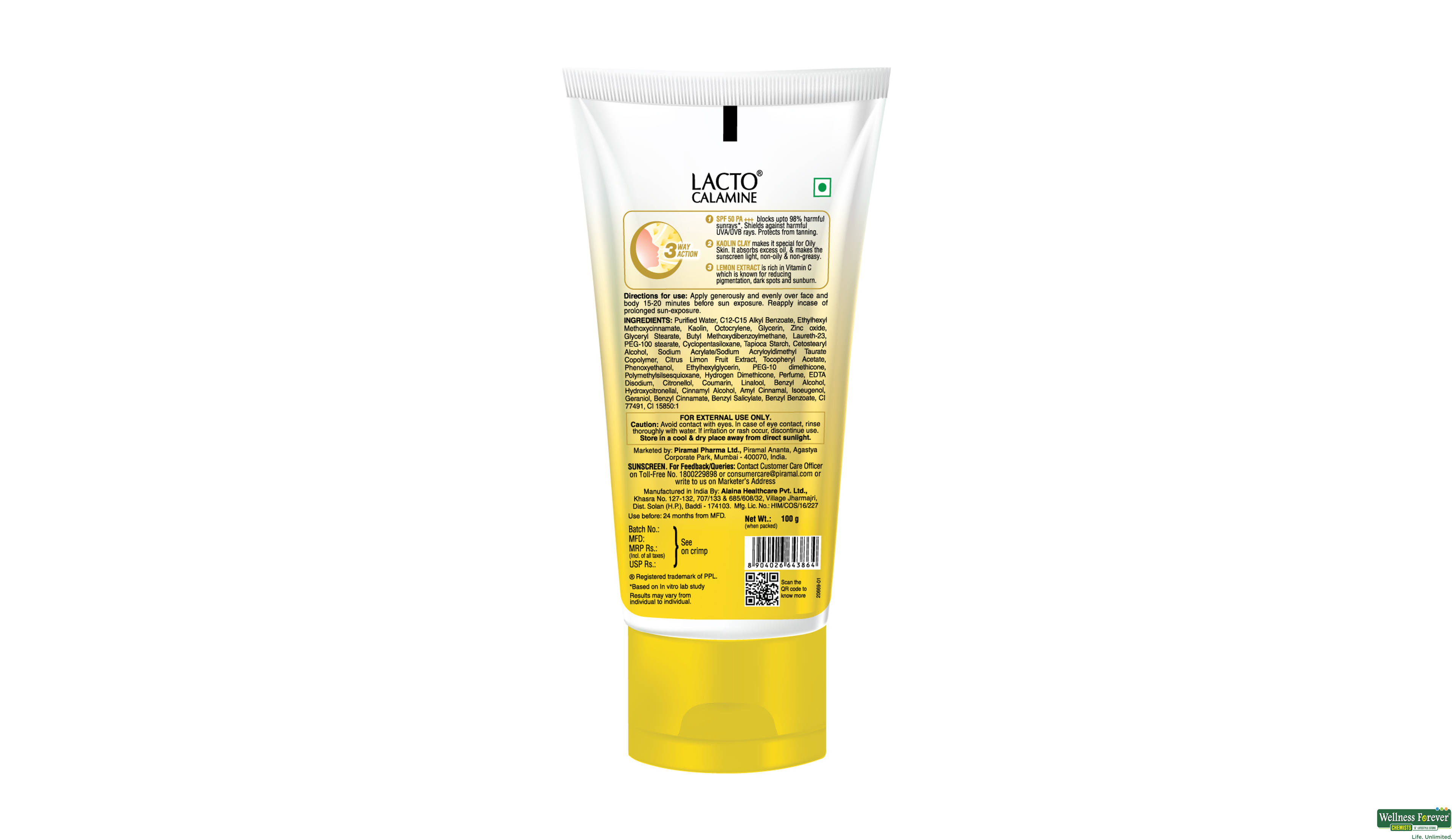LACTO CALAMINE SUNSCREEN SPF 50 100GM- 2, 100GM, null
