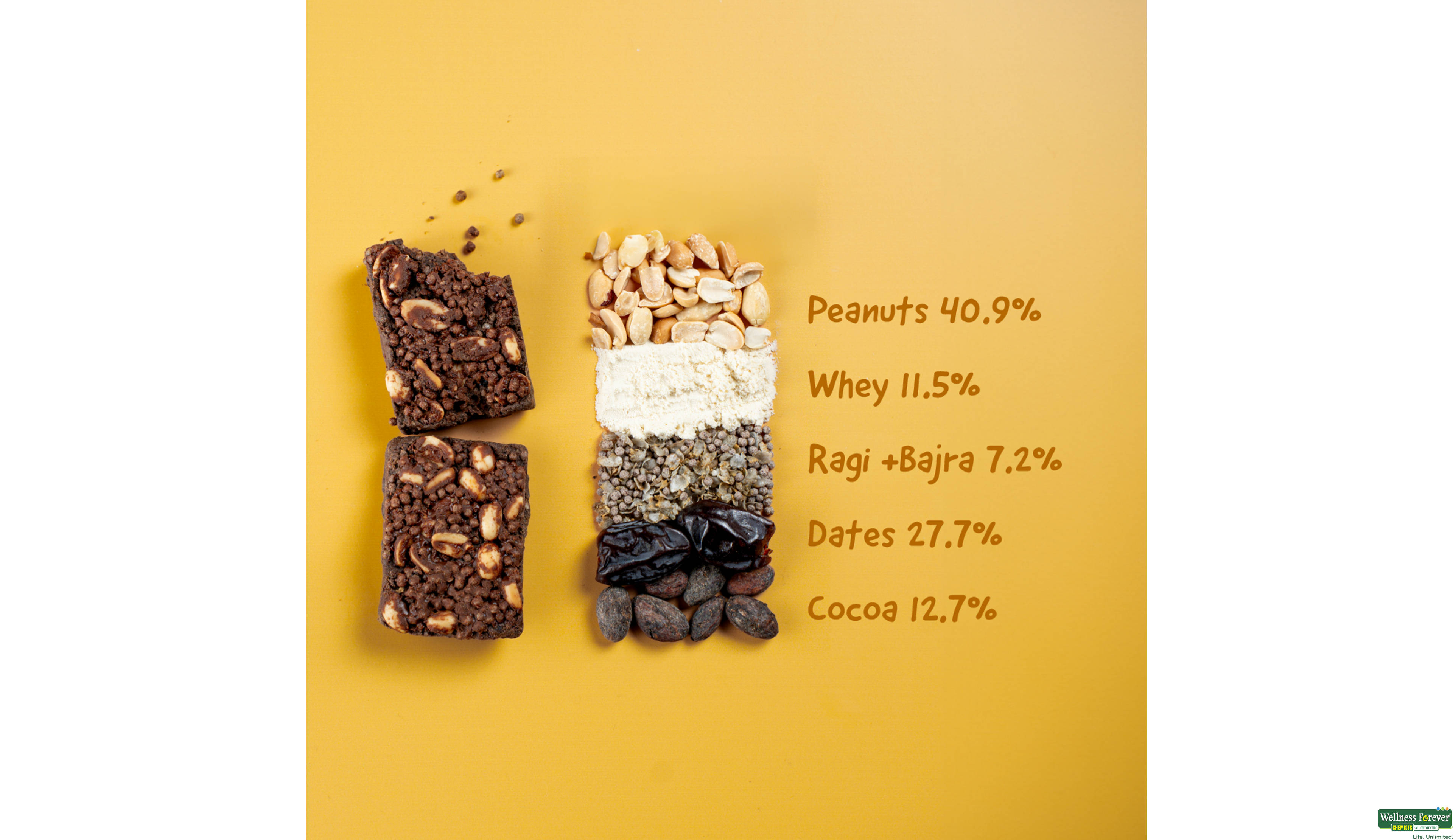 THE WHOLE TRUTH PEANUT MILLET COCOA PROTEIN BAR 55G- 4, 55GM, null