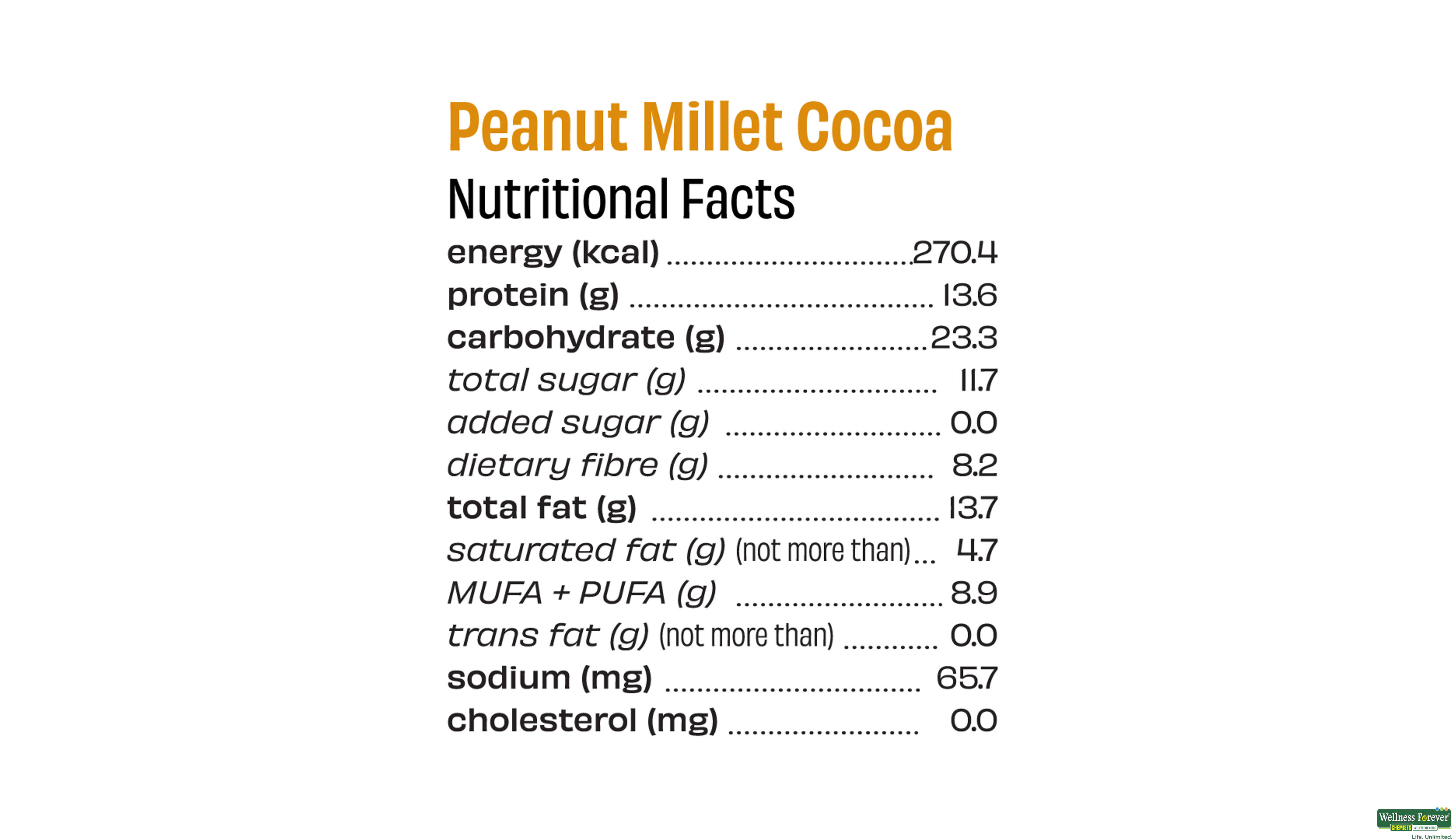THE WHOLE TRUTH PEANUT MILLET COCOA PROTEIN BAR 55G- 5, 55GM, null