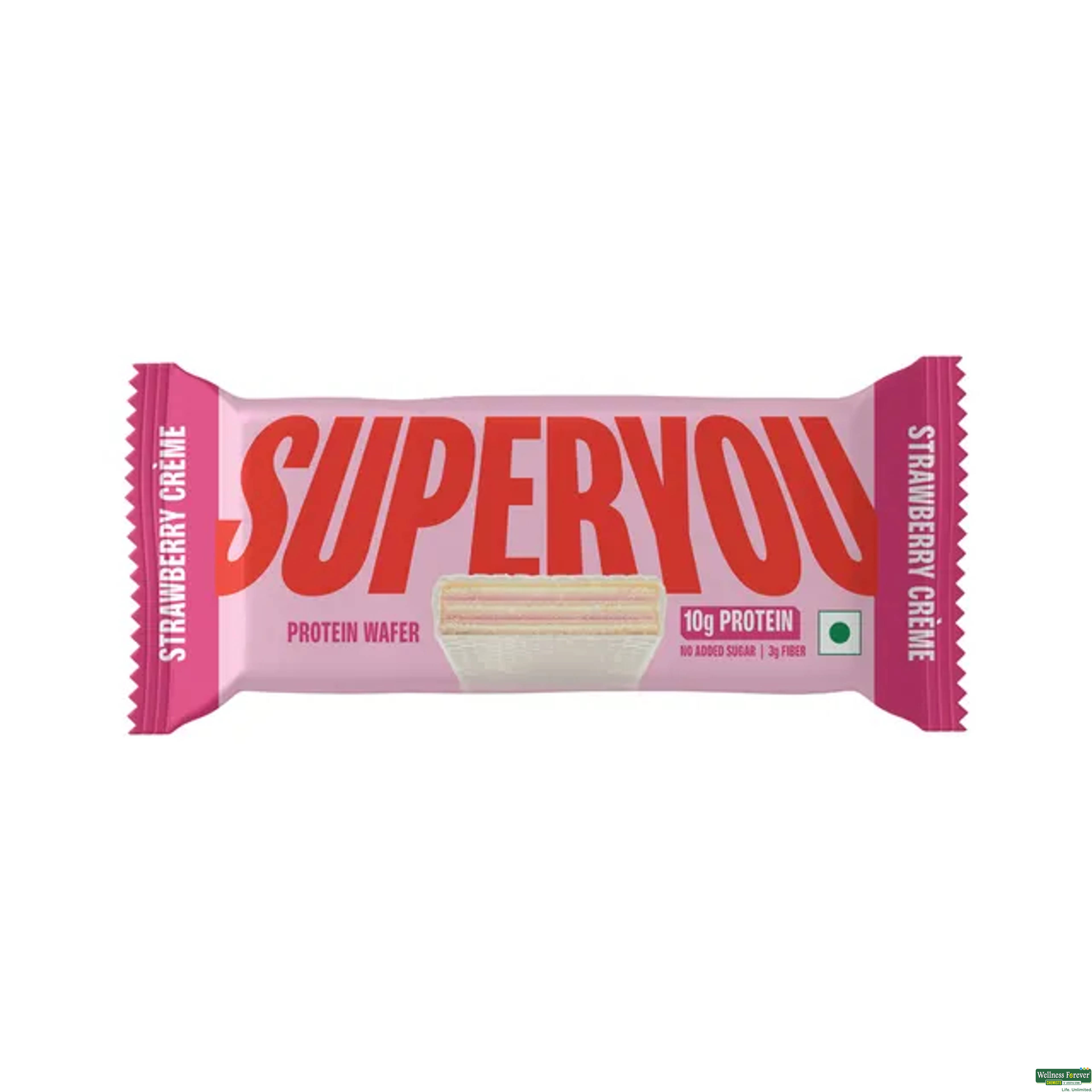 SUPERYOU STRAWBERRY PROTEIN WAFER BAR 40GM-image