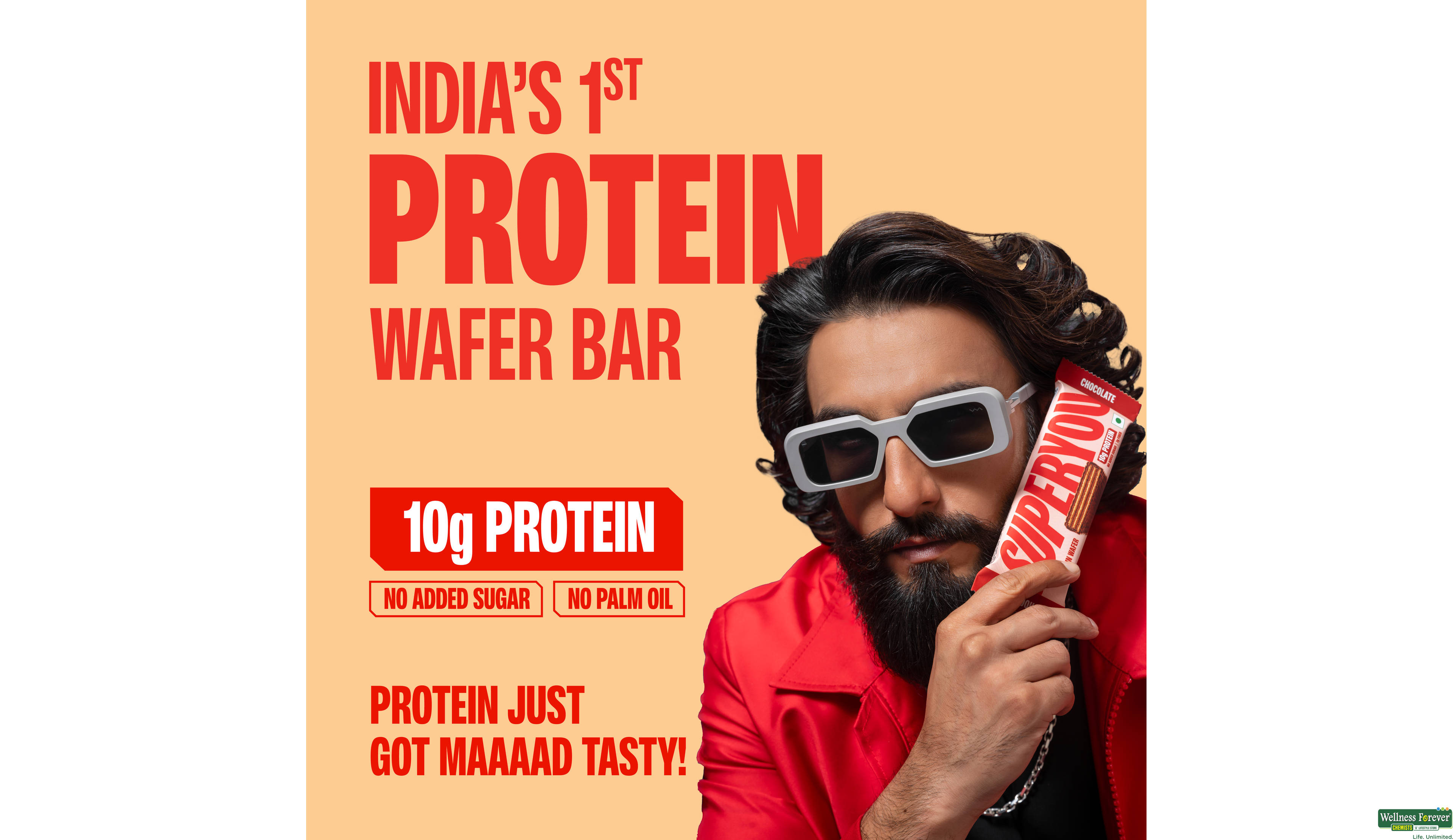 SUPERYOU CHOCO PEANUT PROTEIN WAFER BAR 40GM- 4, 40GM, null