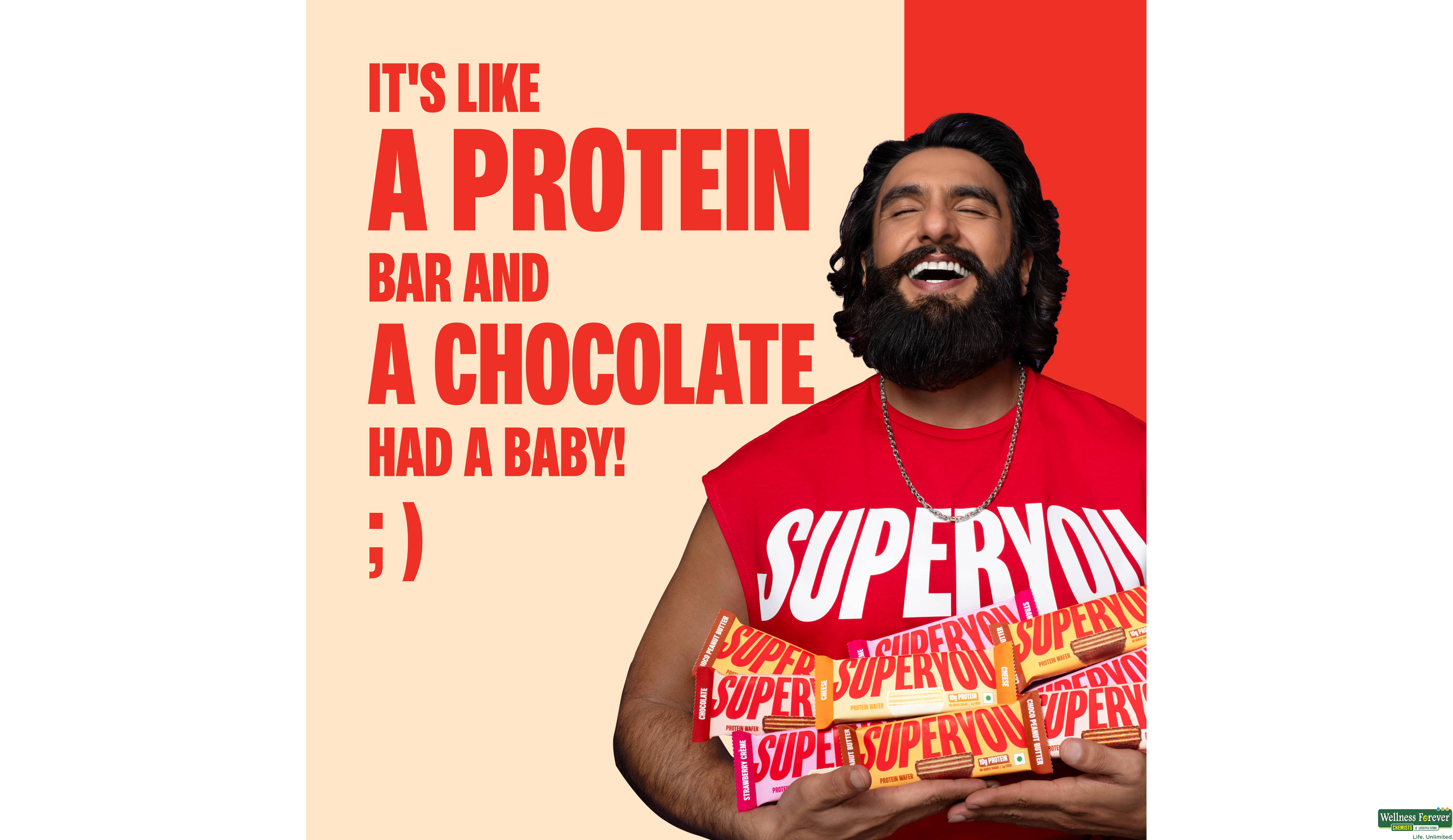SUPERYOU CHEESE PROTEIN WAFER BAR 40GM- 7, 40GM, null