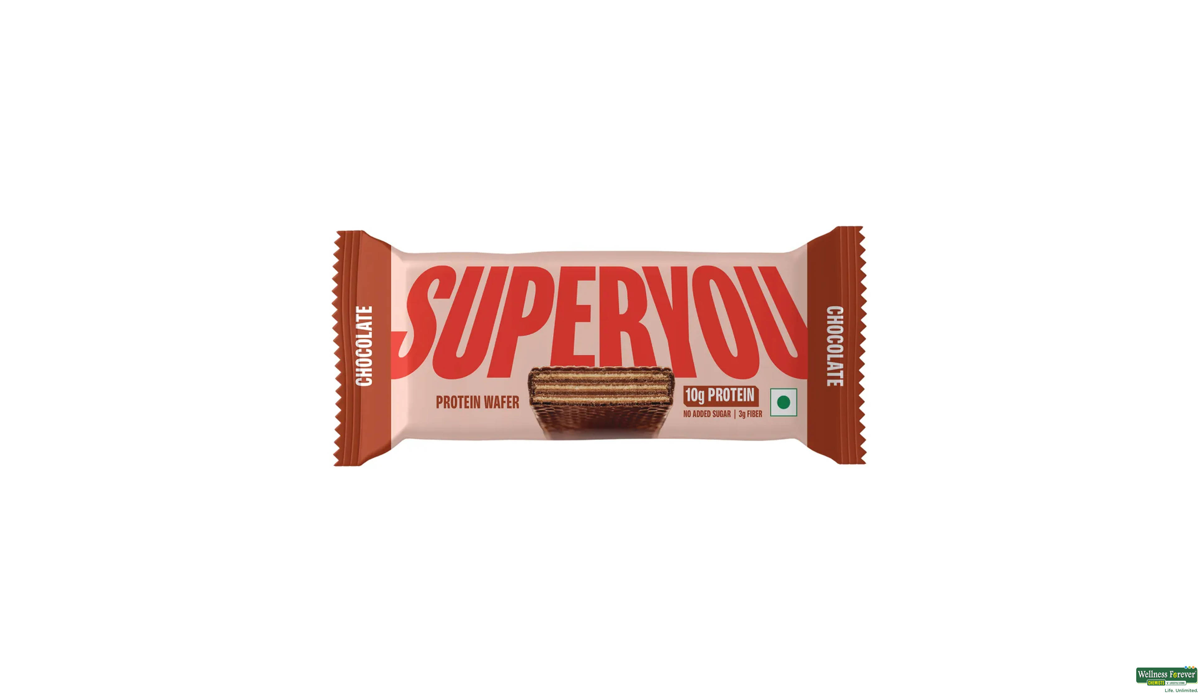 SUPERYOU CHOCOLATE PROTEIN WAFER BAR 40GM- 1, 40GM, null