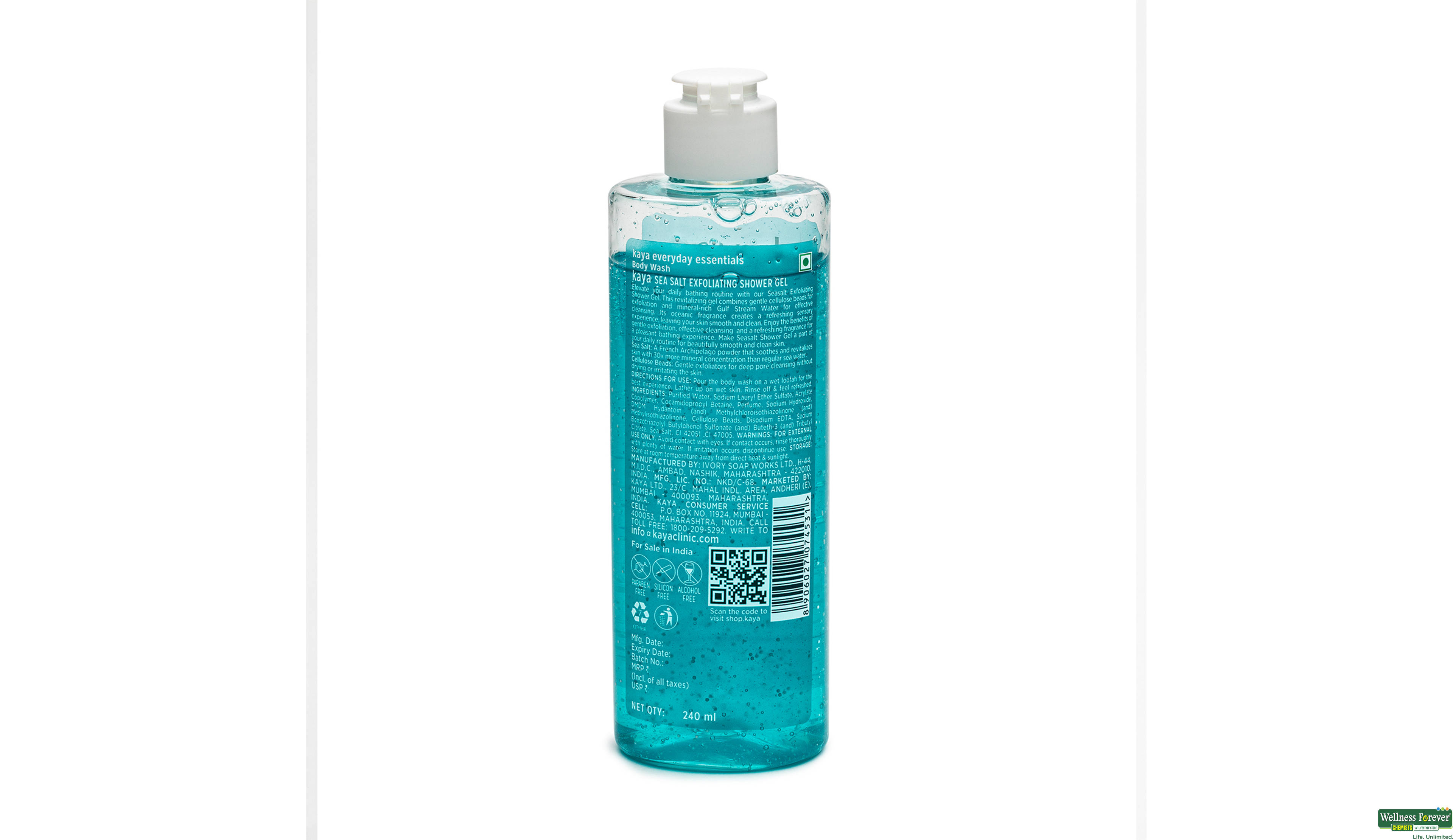 KAYA SEASALT EXFOLIATING SHOWER GEL 240ML- 2, 240ML, null