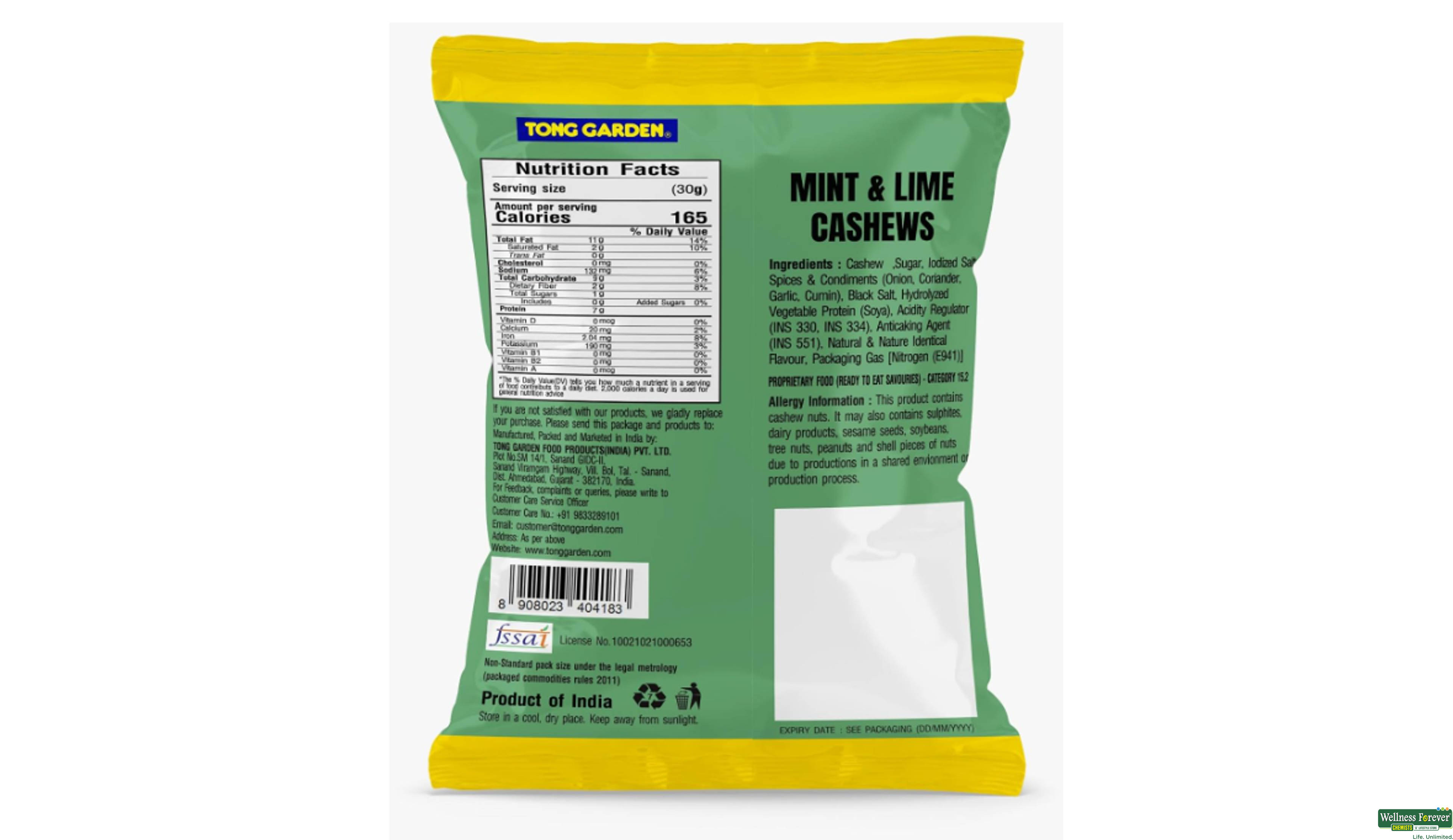 TONG GARDEN CASHEW MINT & LIME 30G- 2, 30GM, null