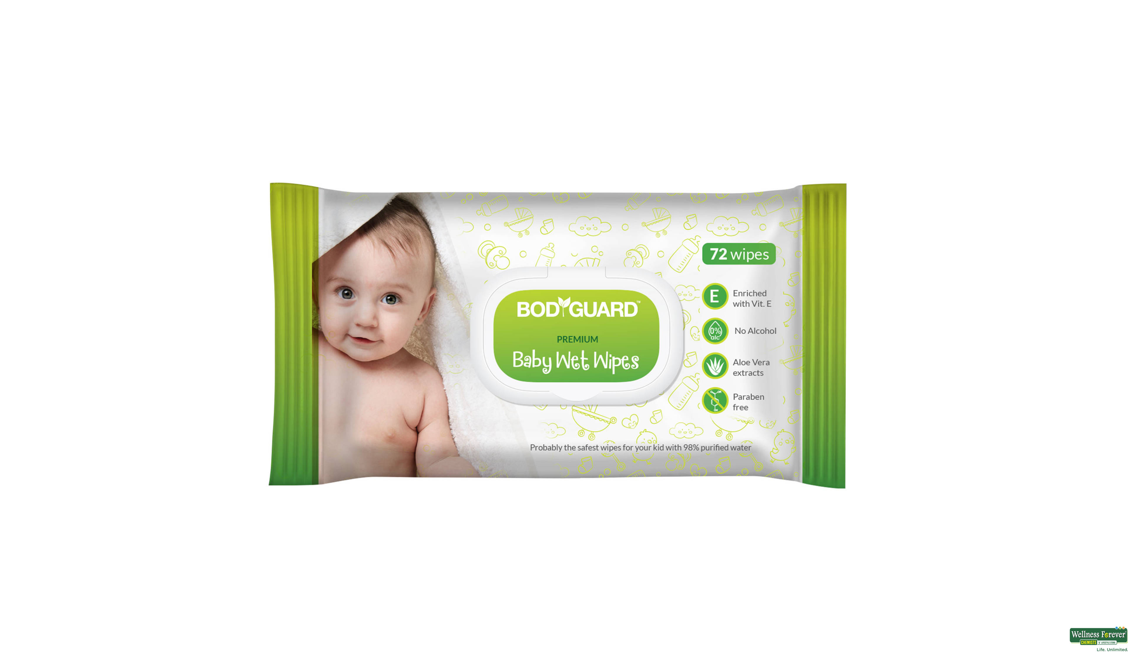 SIRONA BABY WET WIPES 72PC- 1, 72PC, null