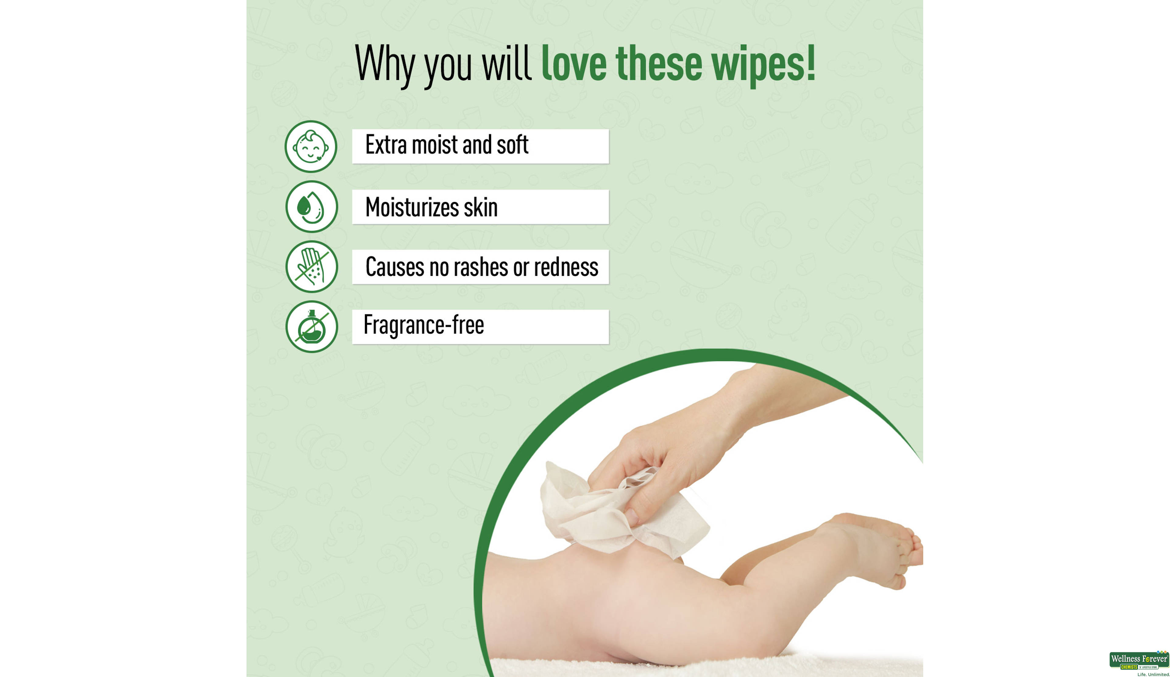 SIRONA BABY WET WIPES 72PC- 6, 72PC, null