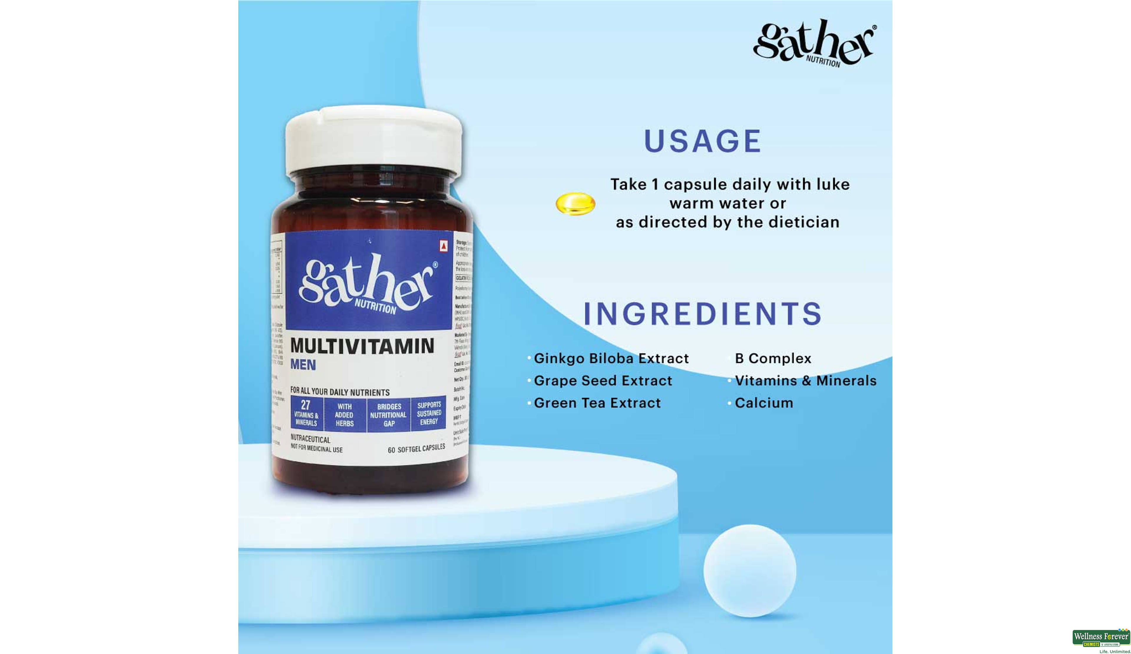 GATHER MULTIVITAMIN MEN 60CAPS- 4, 60CAP, null