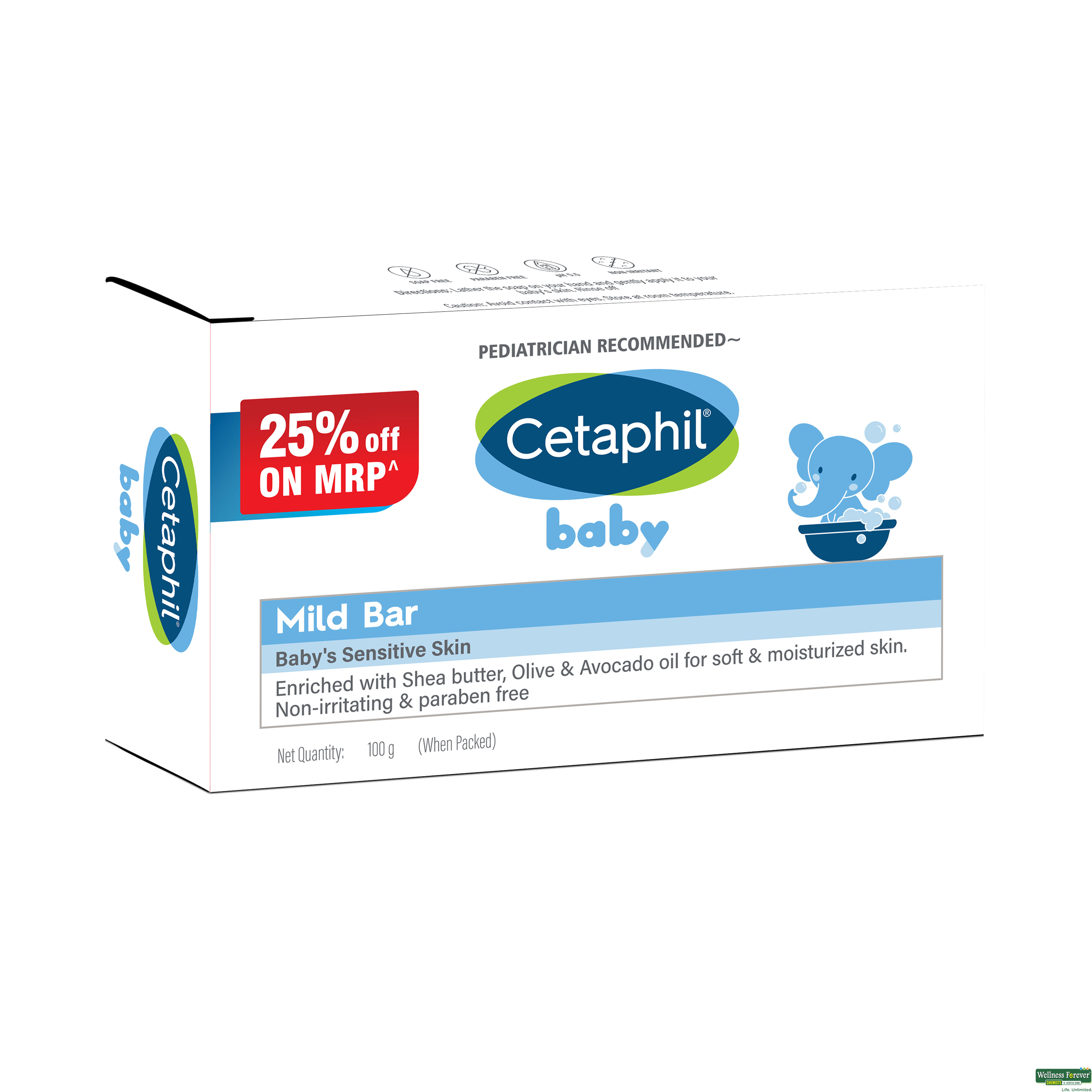 Cetaphil Cleansing & Moisturising Syndet Bar 100g-image