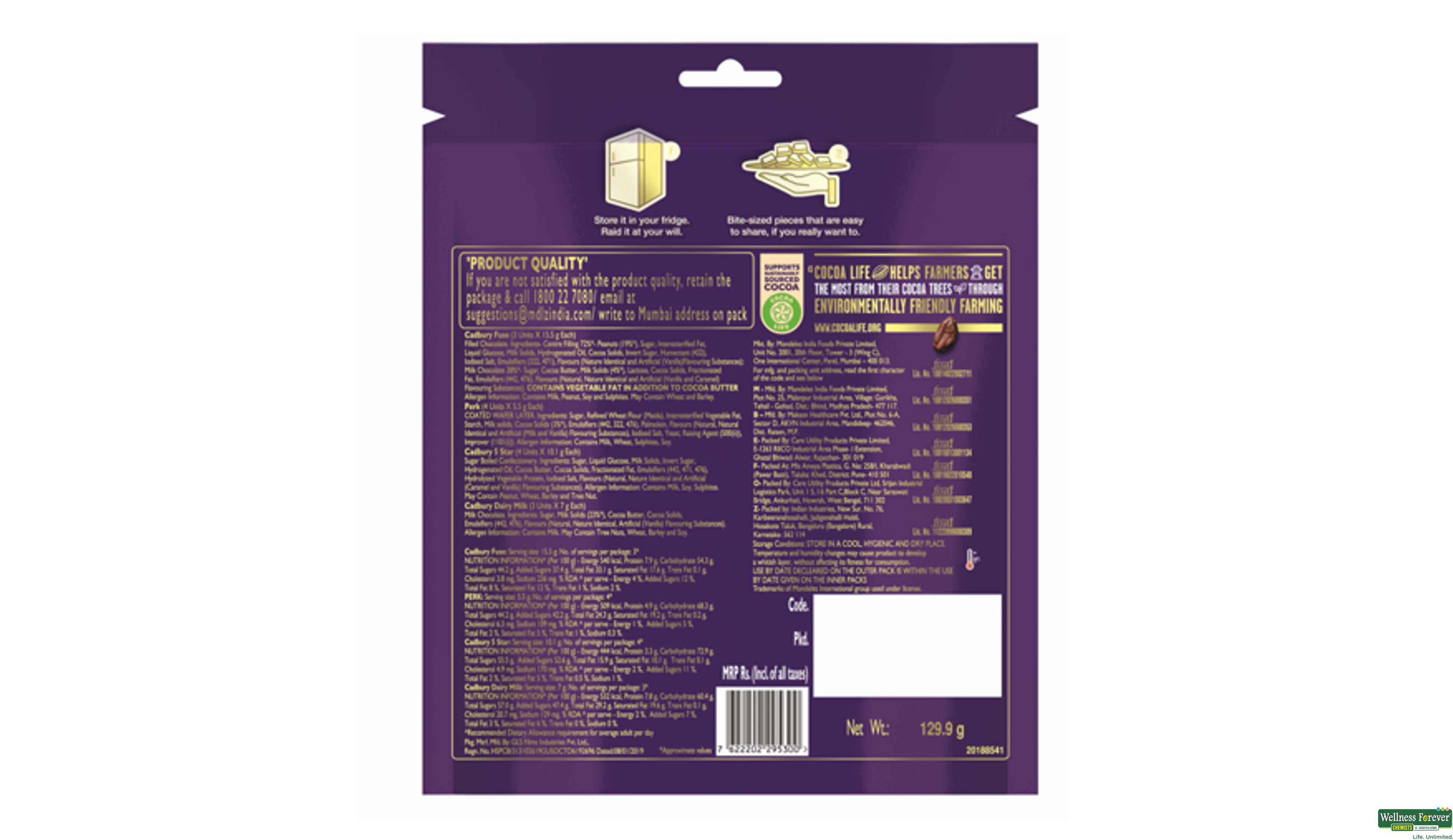 CADB CHOC TREATS ASSORTED 129.9G- 2, 129.9GM, null